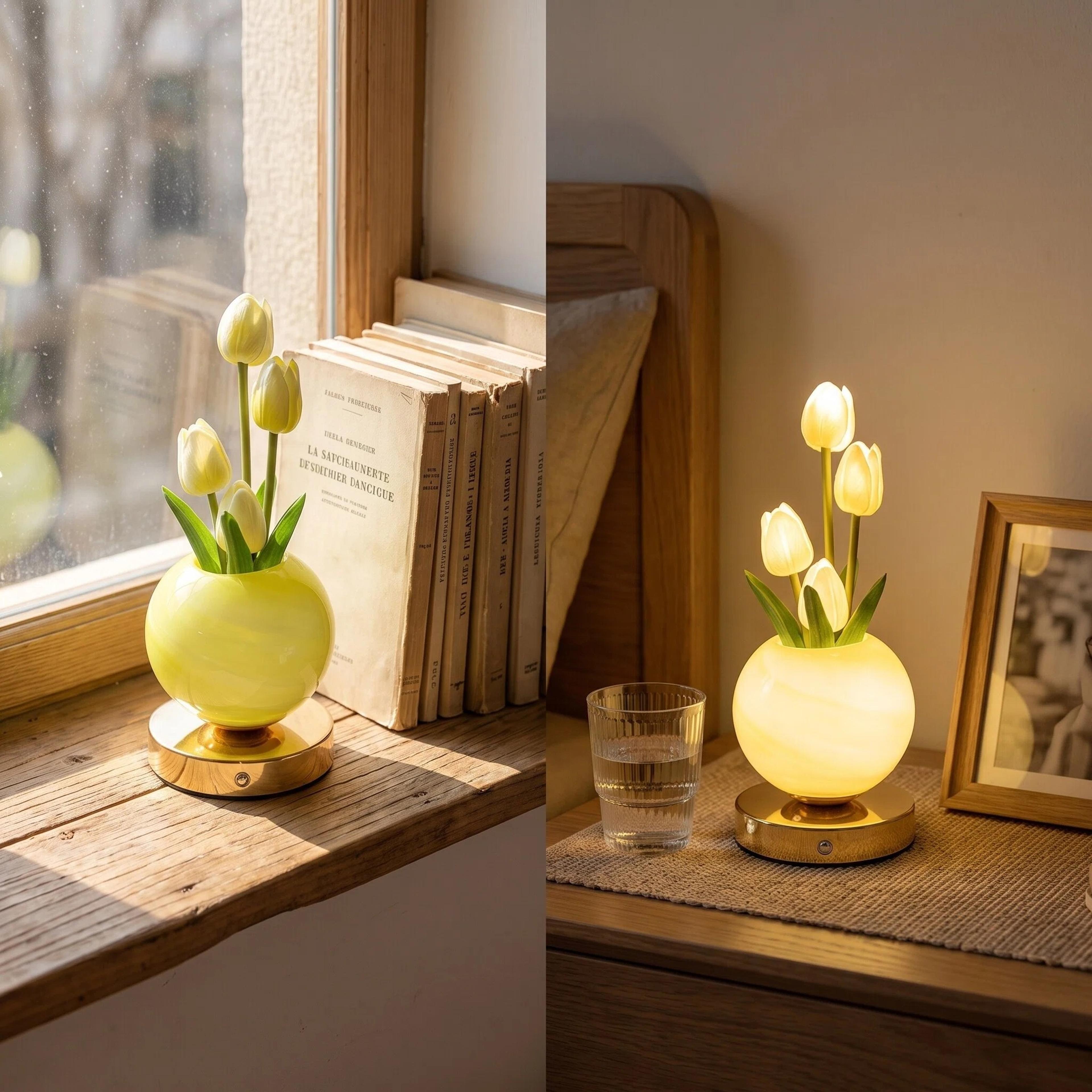 tulip led night light usb rechargeable flower bouquet lamp for bedroom decor