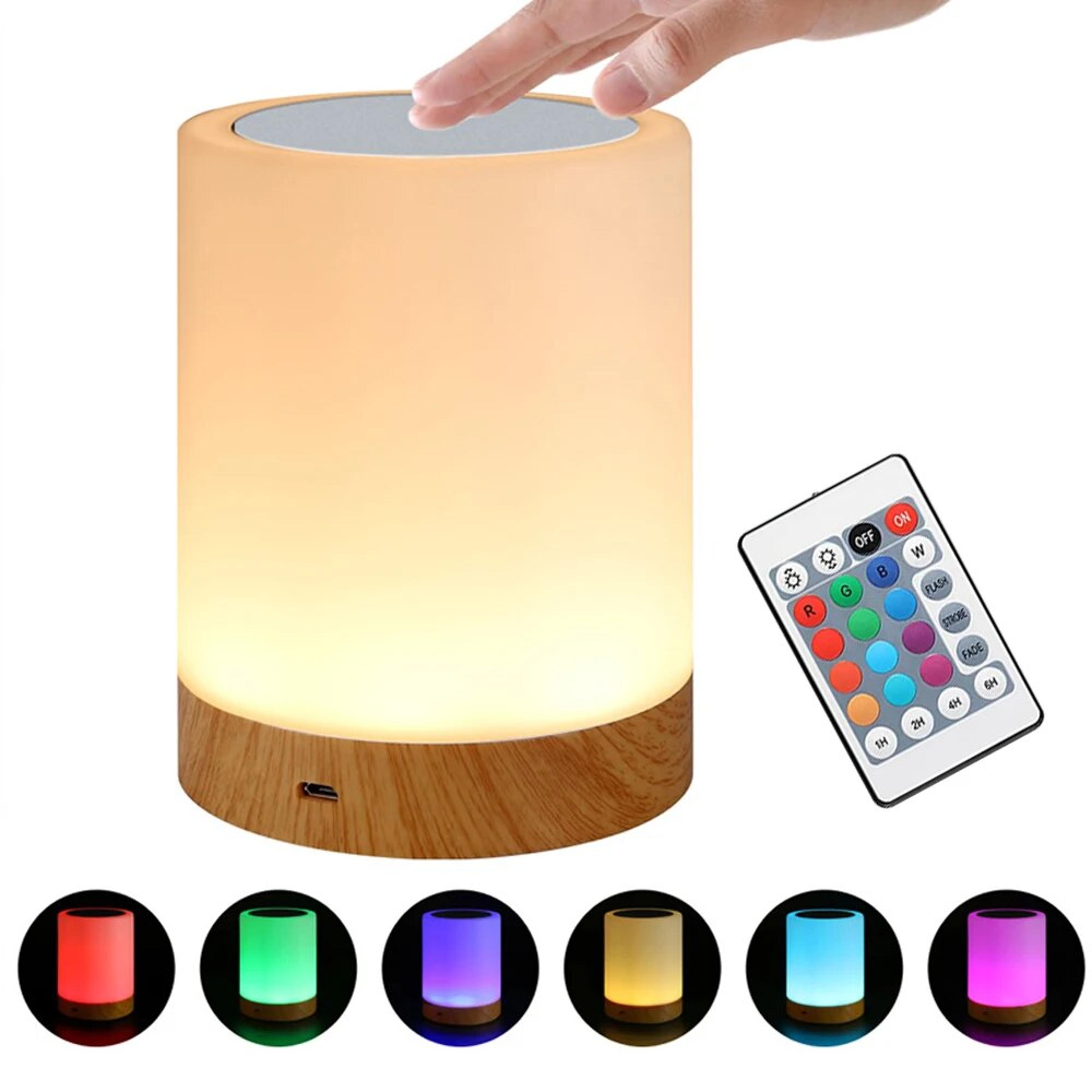 touch control bedside night light dimmable desk lamp with color changing lamp