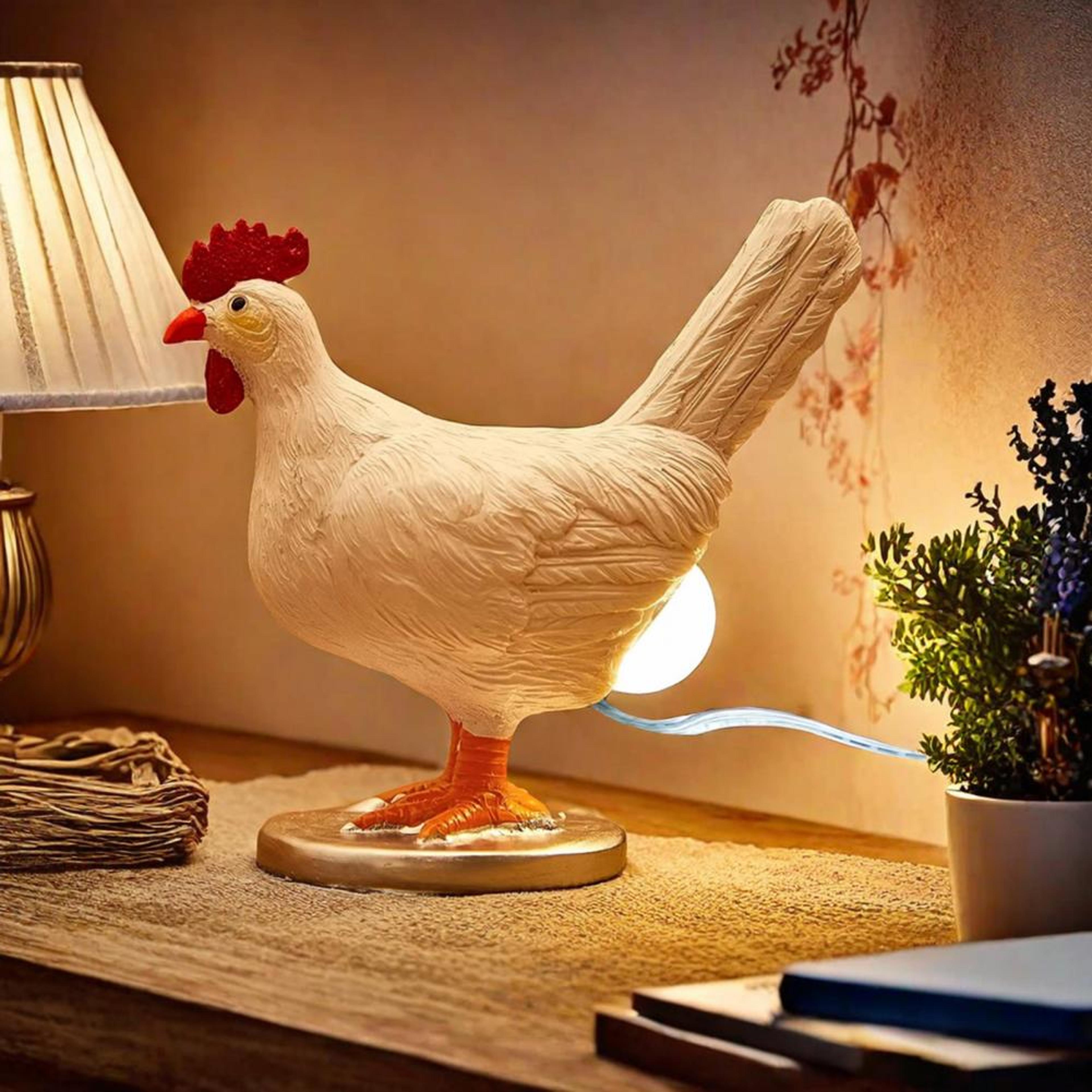 funny chicken egg lamp resin led night light hen table decor gift