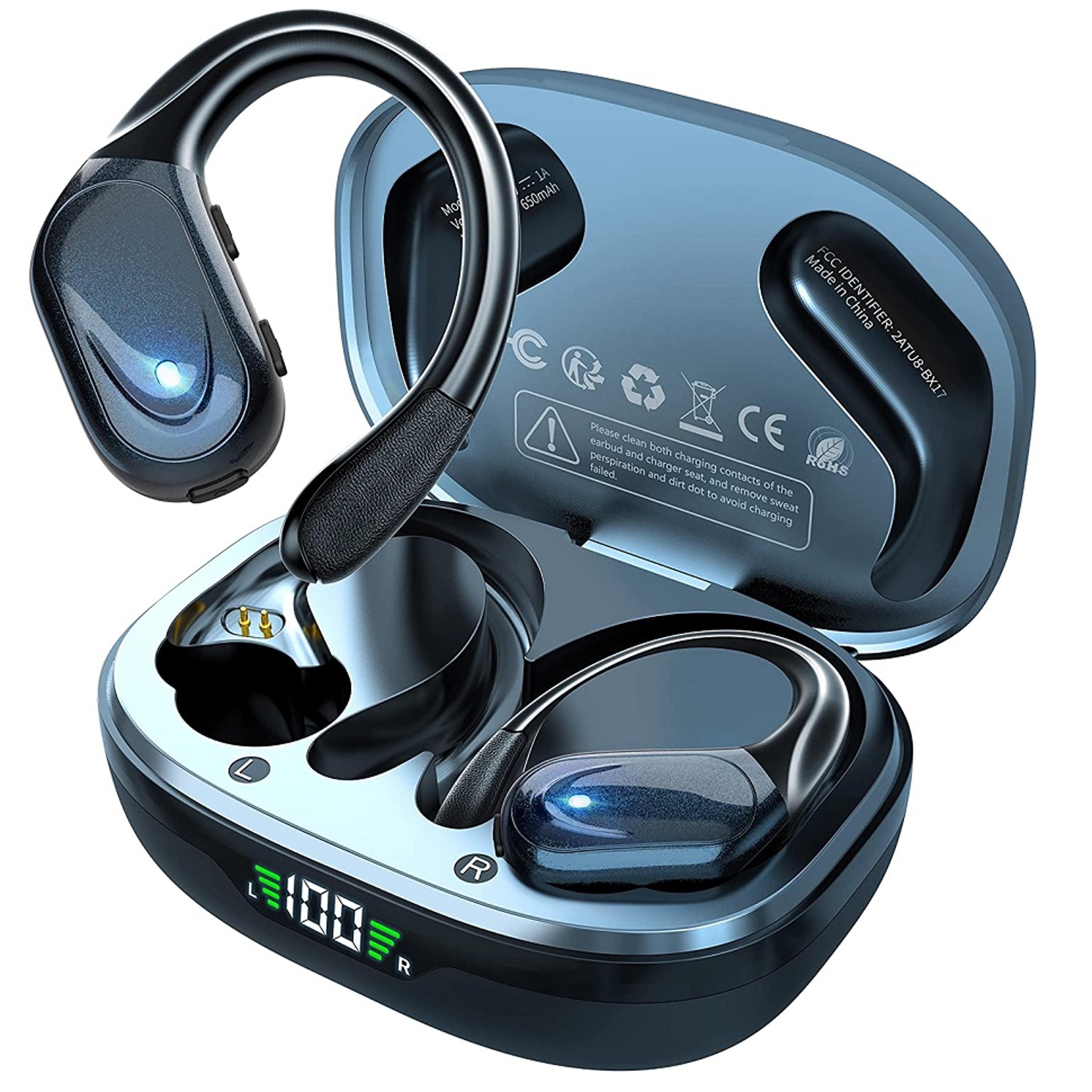 bluetooth wireless earbuds with mic noise reduction waterproof sports headphones