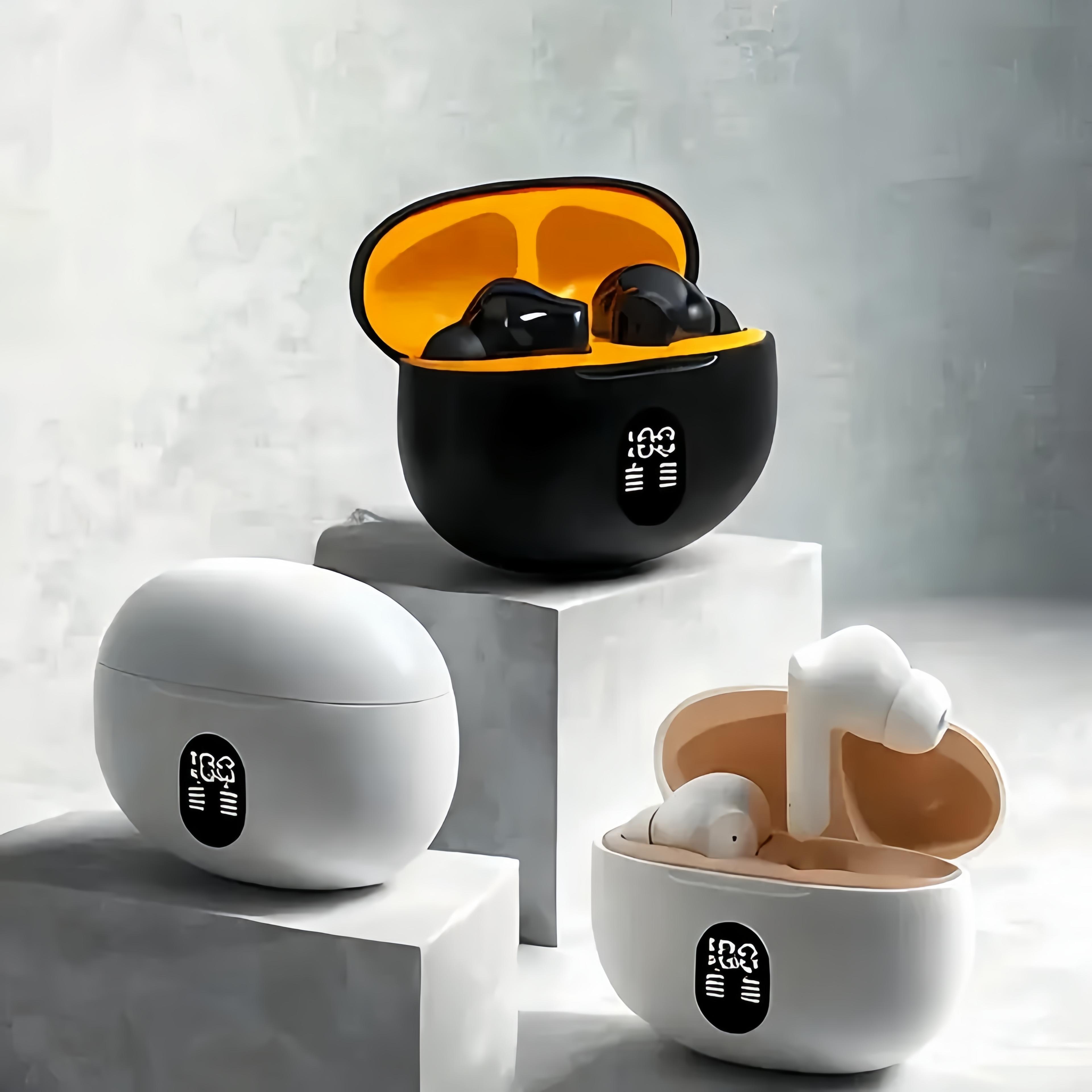 tws wireless earbuds with led display bluetooth stereo sound