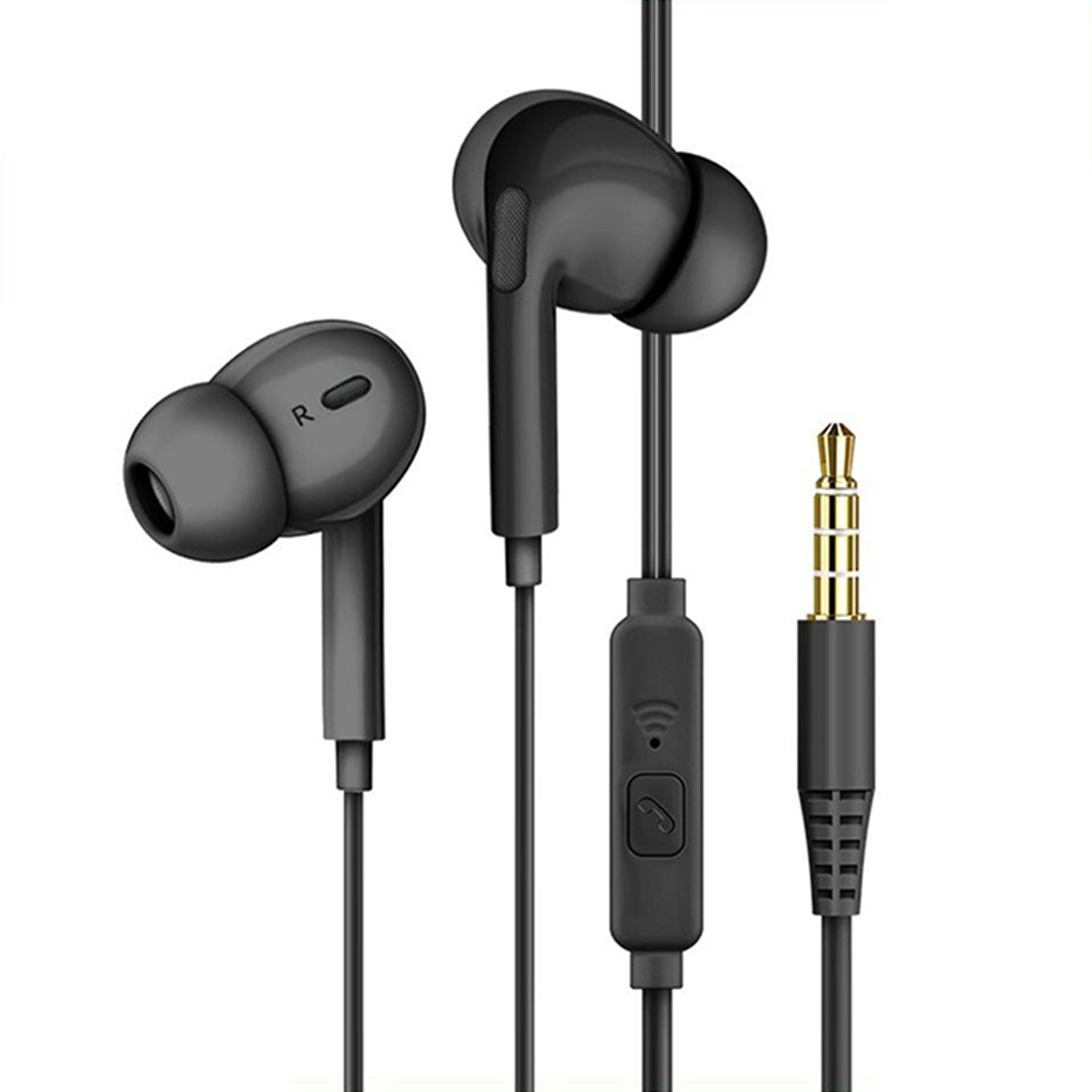 universal wired earphones with microphone hifi stereo sound