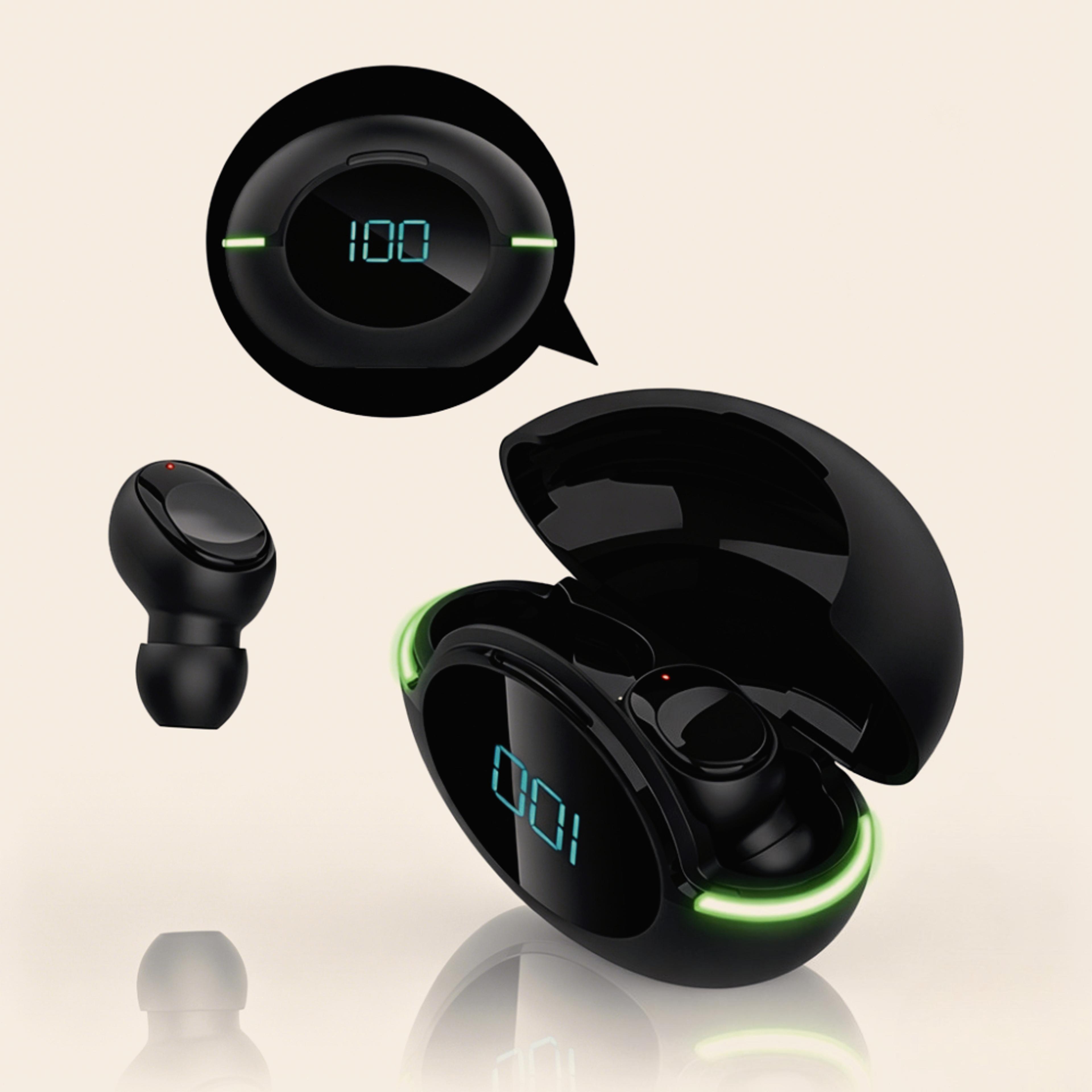 wireless bluetooth earbuds sports headphones with noise reduction and digital display
