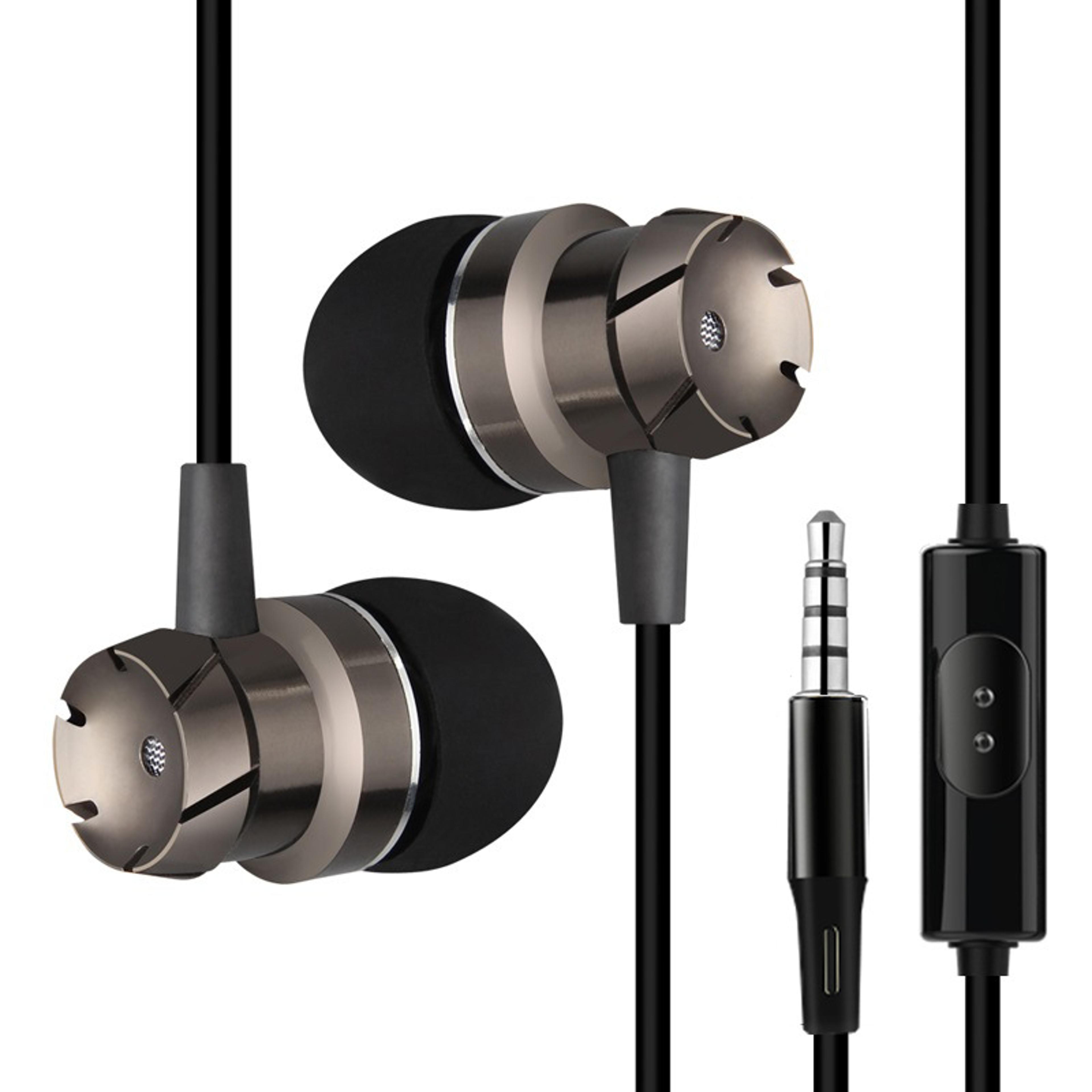 metal wired super bass earbuds with microphone noise reduction gaming headset