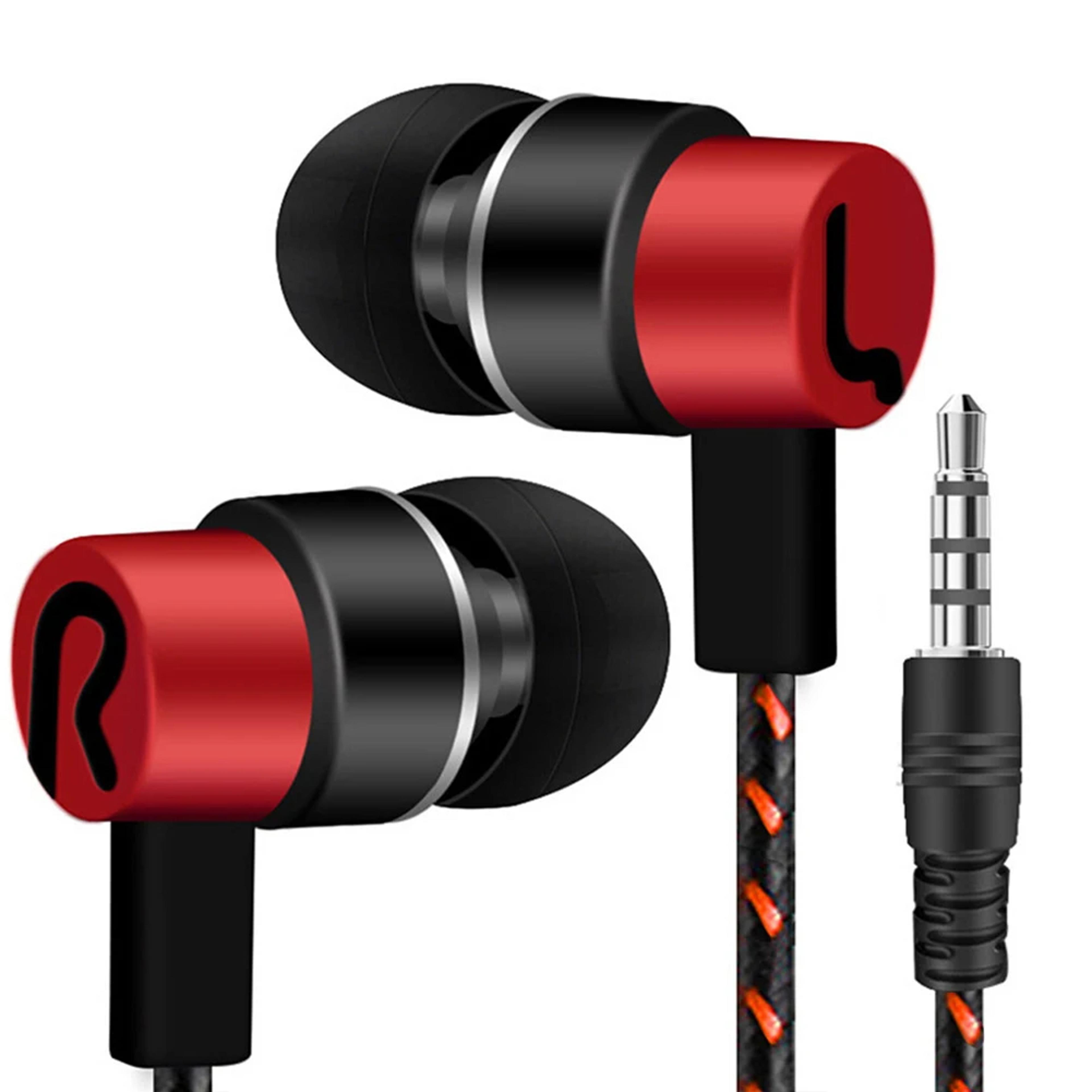 wired in ear earbuds with deep bass stereo sound for music and calls