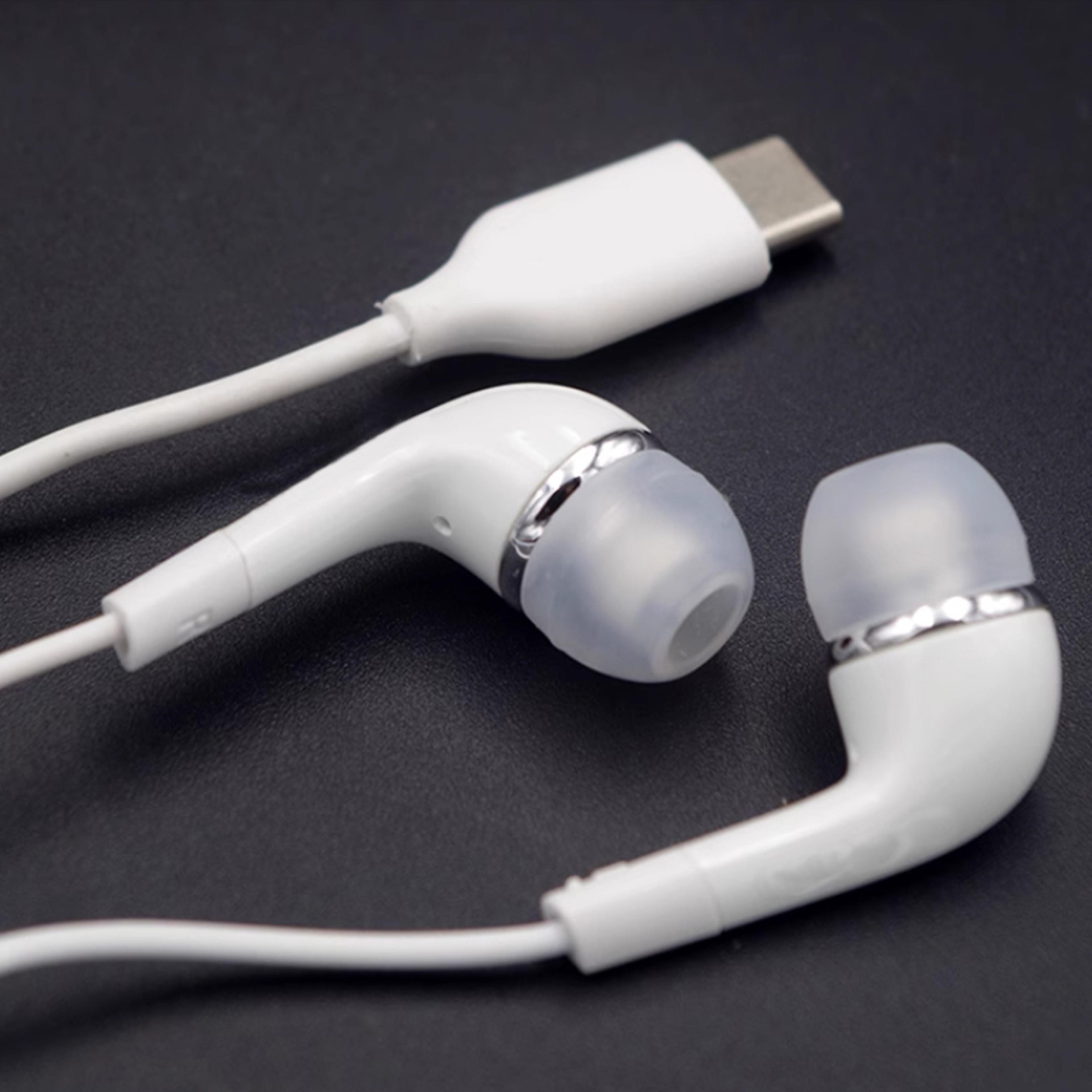 usb c wired earphones with mic control in ear headset