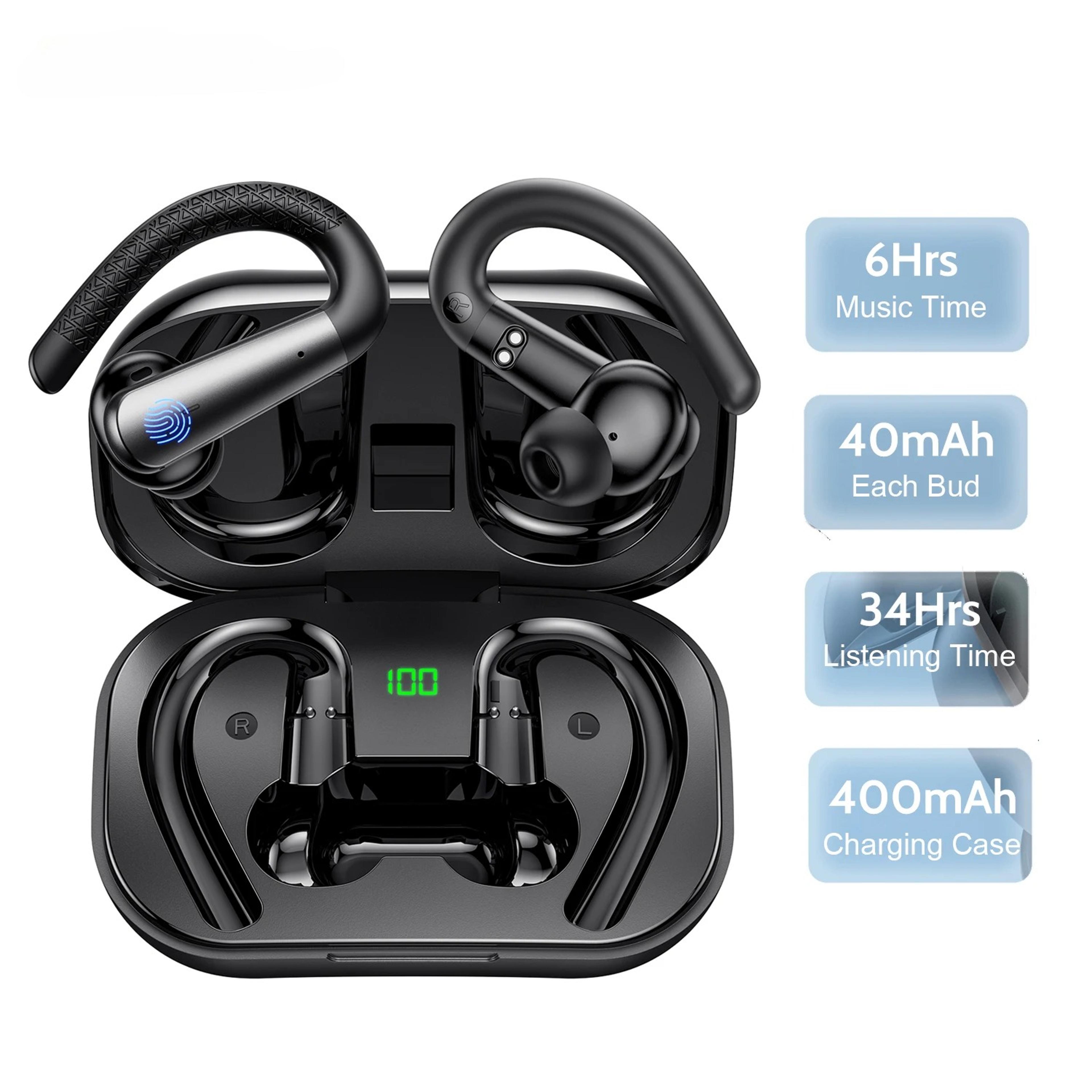 wireless earbuds bluetooth headset with 40h playtime waterproof sport earphones