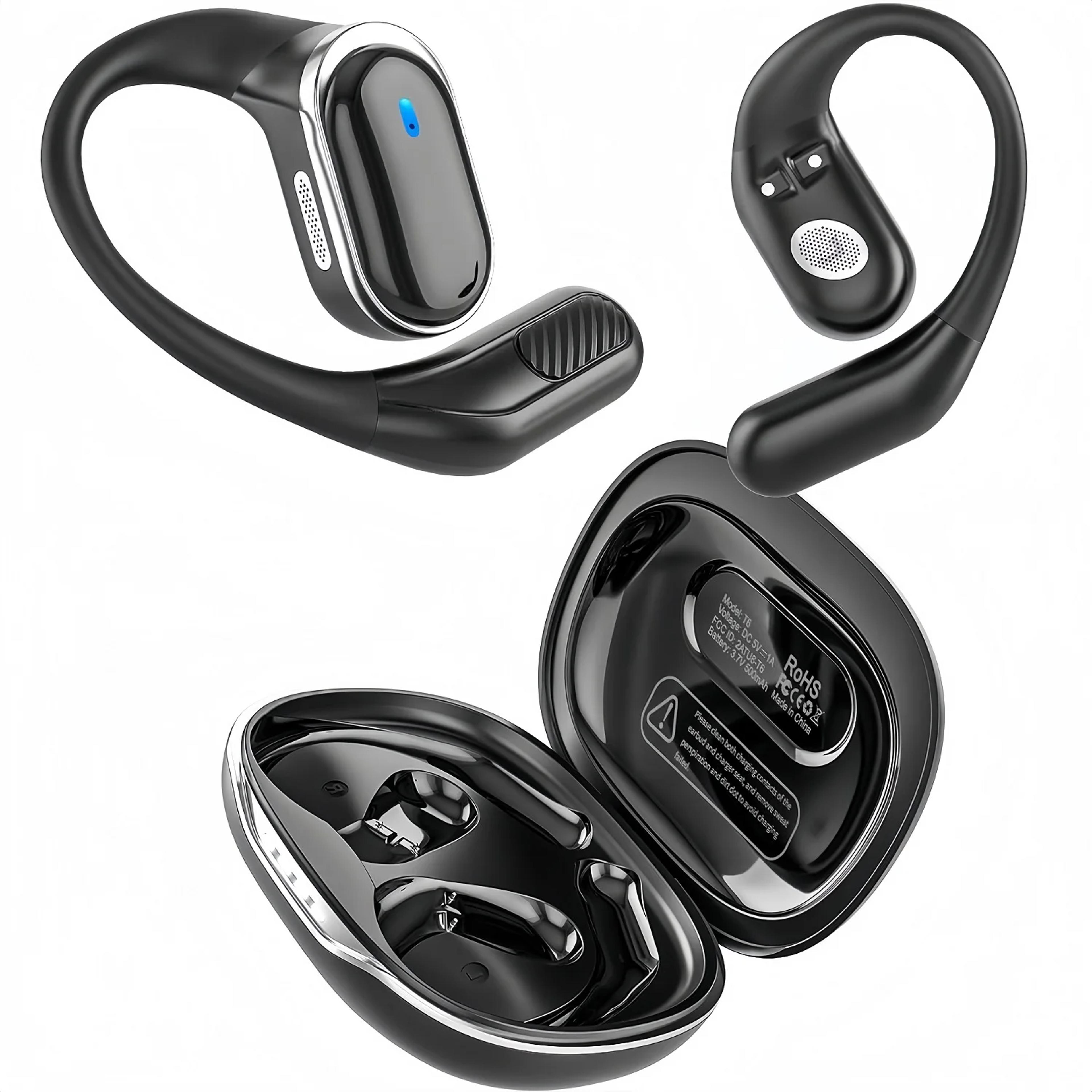 bluetooth air conduction earbuds wireless earphones with mic noise cancelling hook headset