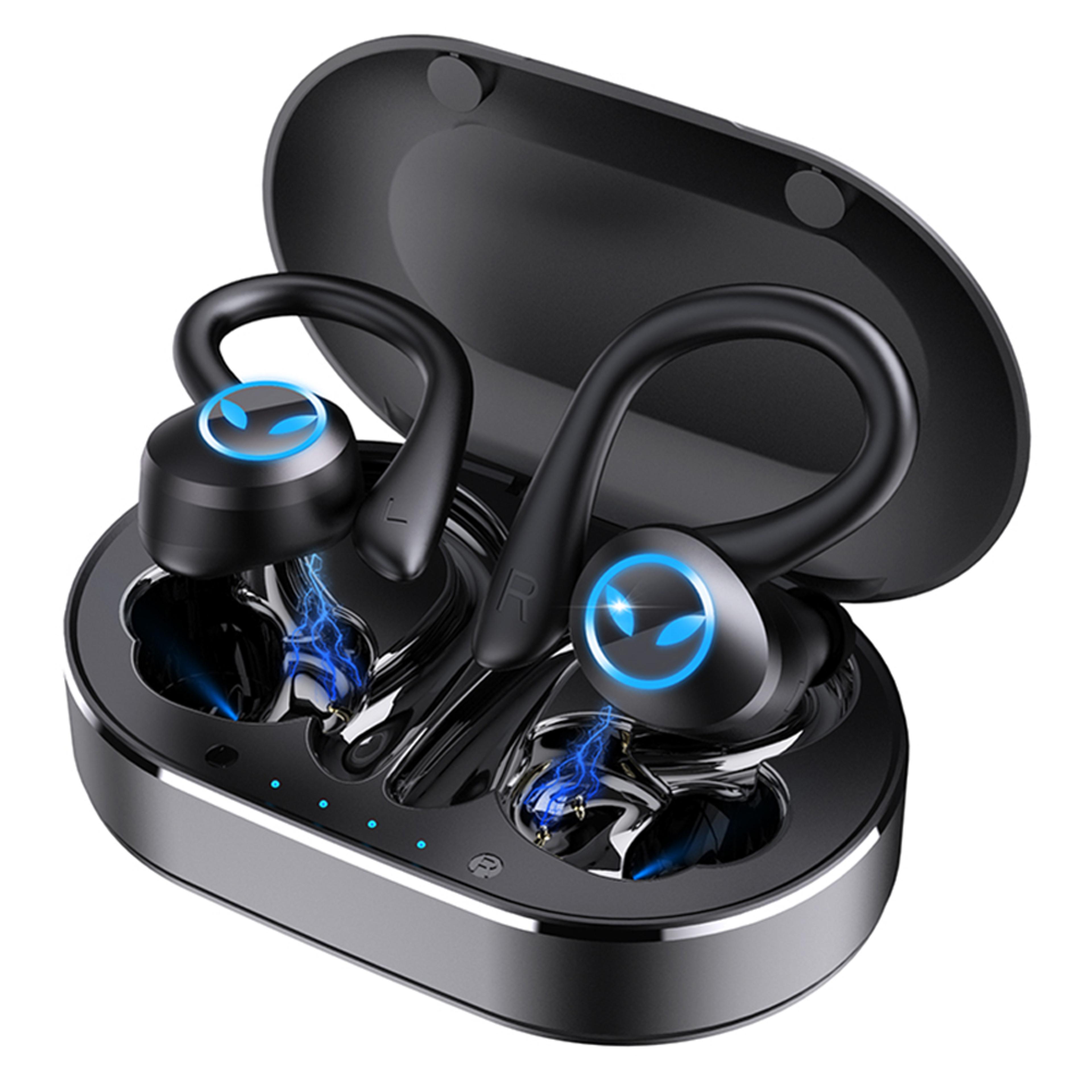 wireless bluetooth sports headphones with hifi bass stereo sound and mic