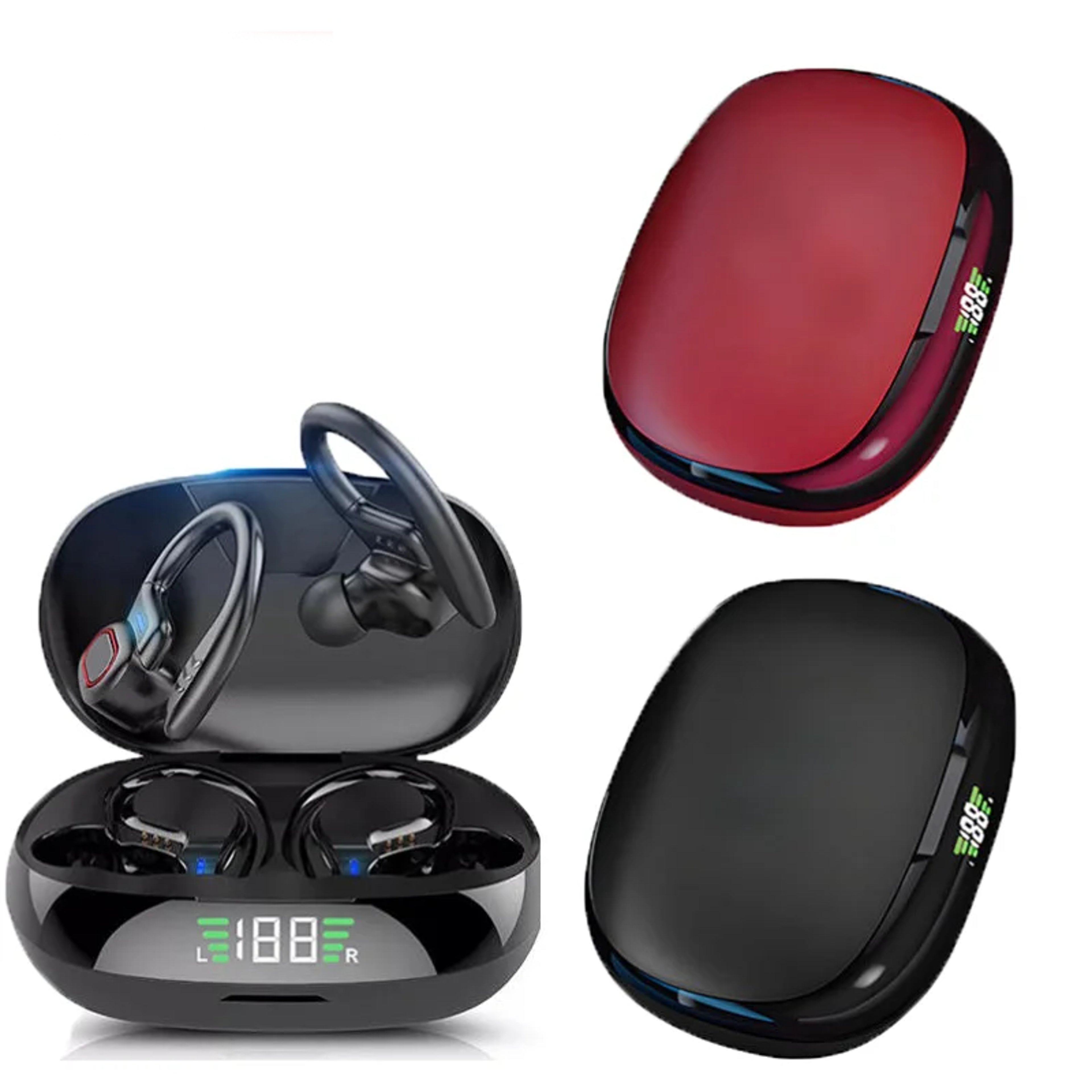 bluetooth wireless sports earbuds with waterproof ear hook design for active listening