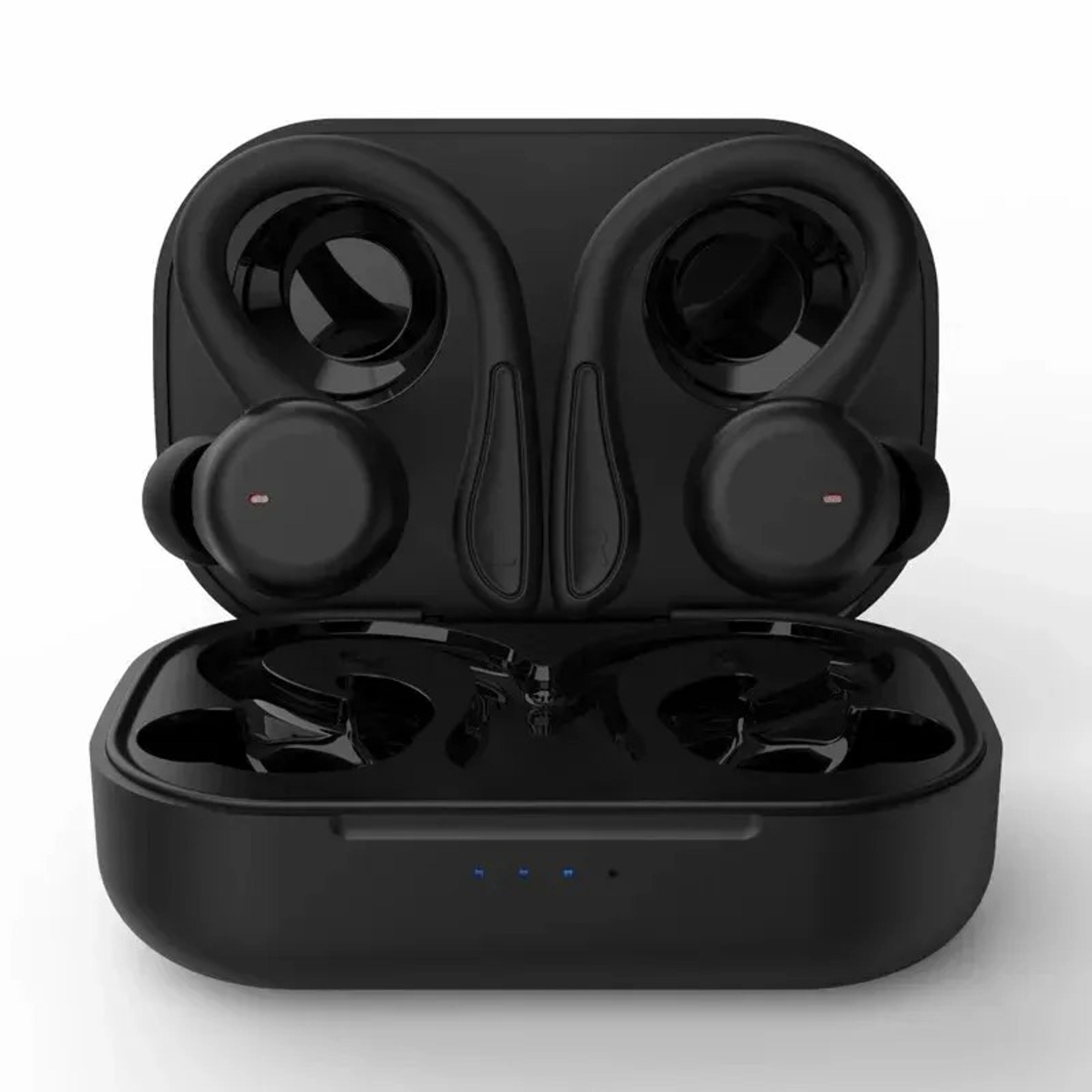 wireless ear hook sports earbuds with noise cancellation and waterproof design