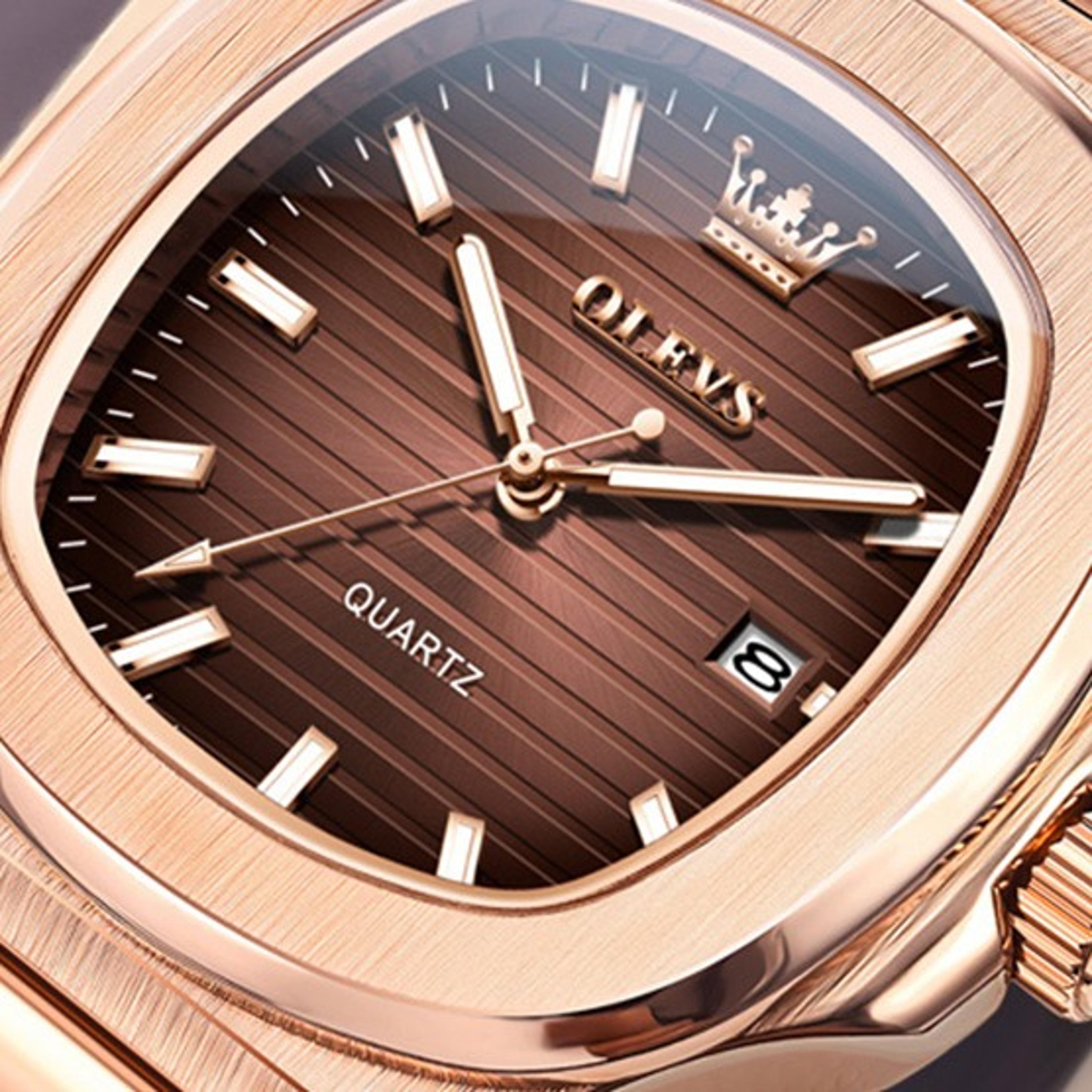 luxury quartz mens watch with calendar waterproof luminous dial business wristwatch