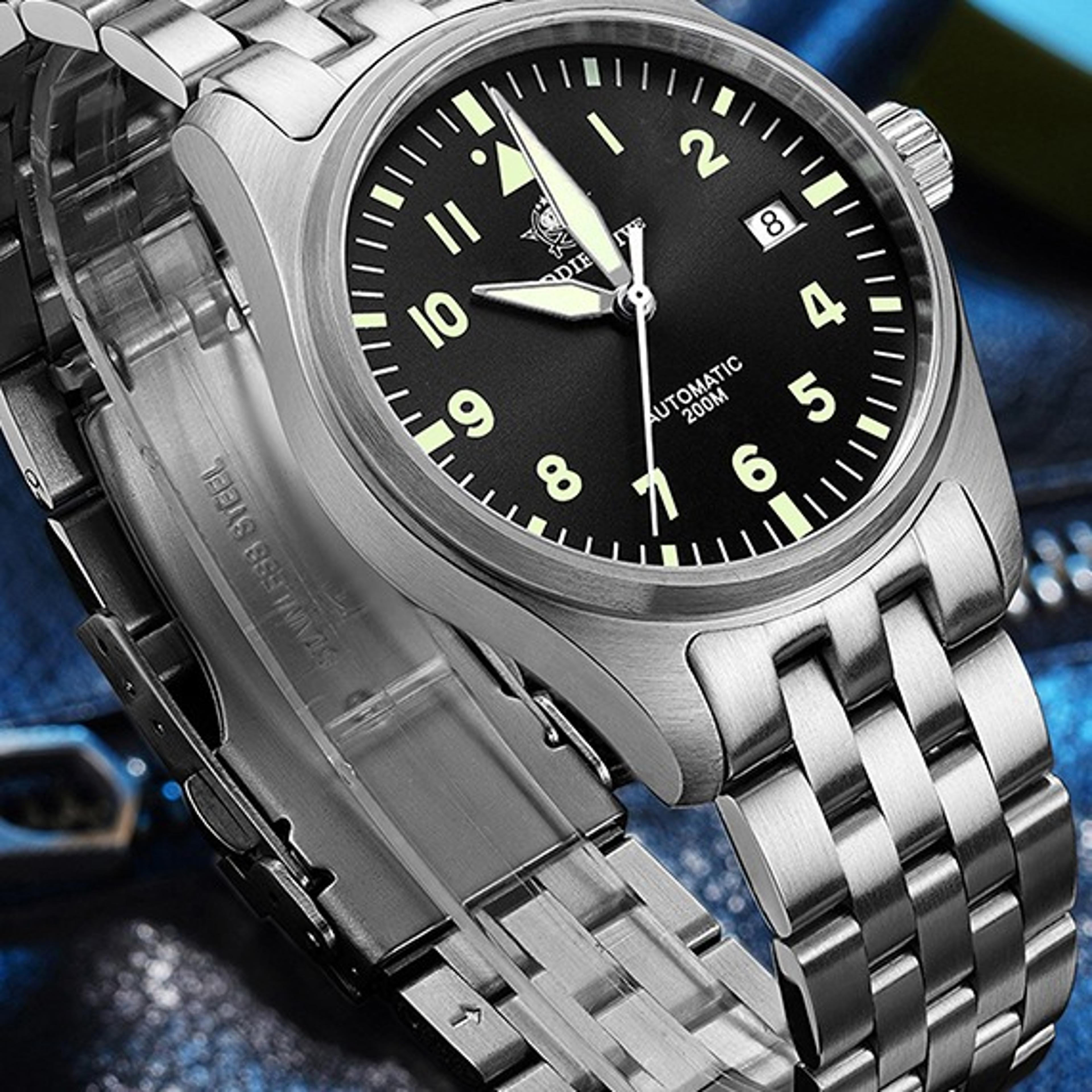 mens automatic mechanical diving watch waterproof luminous luxury timepiece