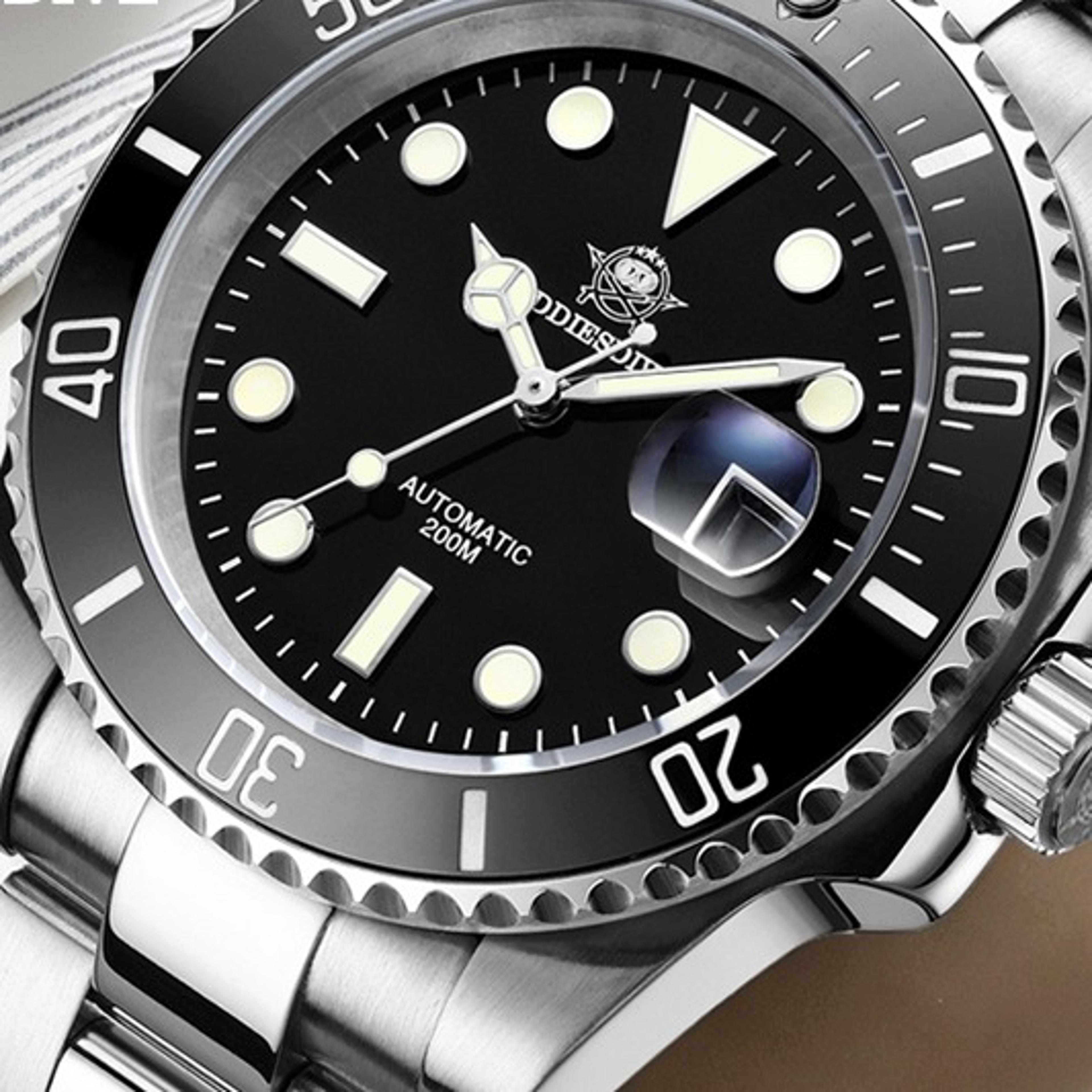 automatic mechanical watch with ceramic bezel waterproof luminous classic timepiece