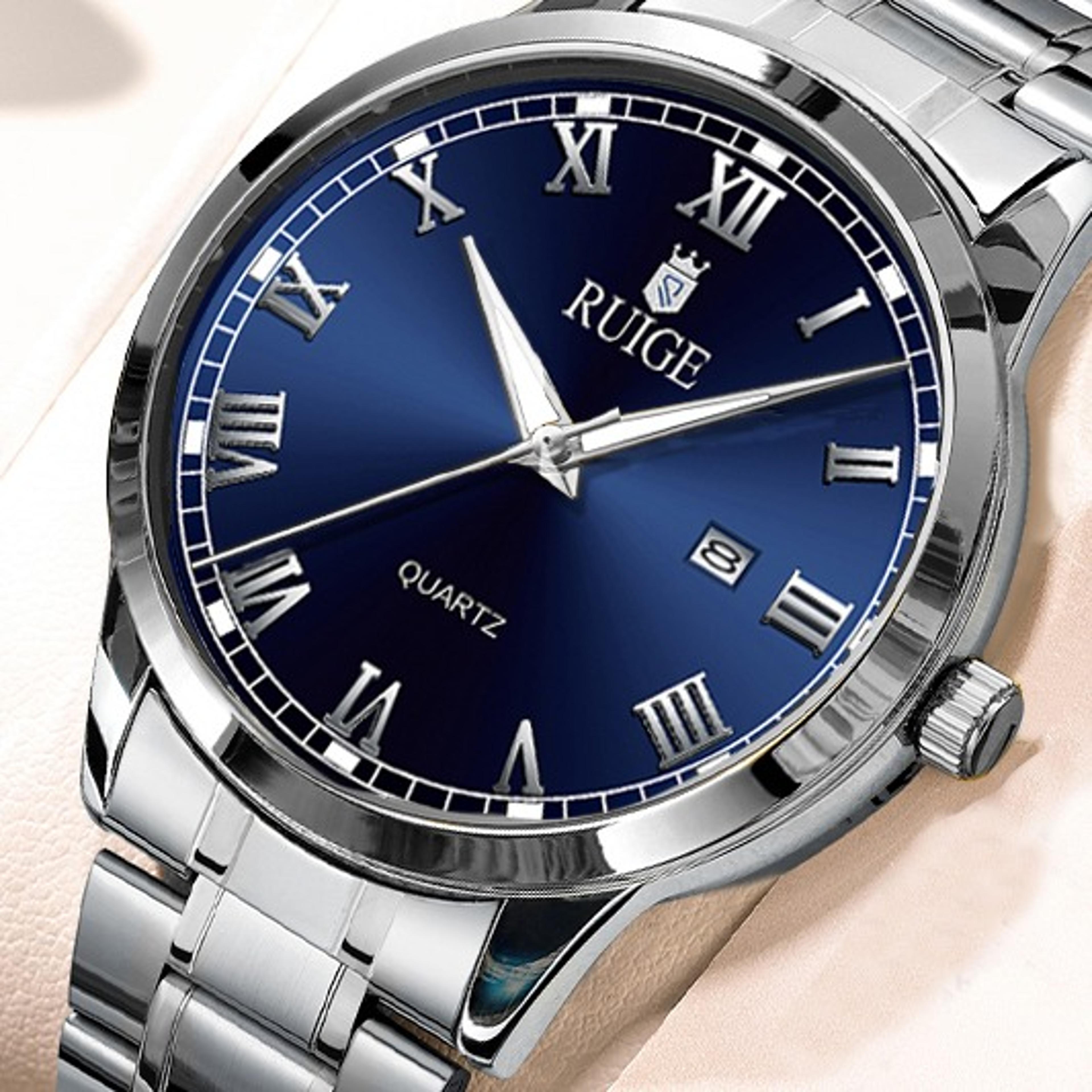 minimalist mens roman scale waterproof watch with night glow design