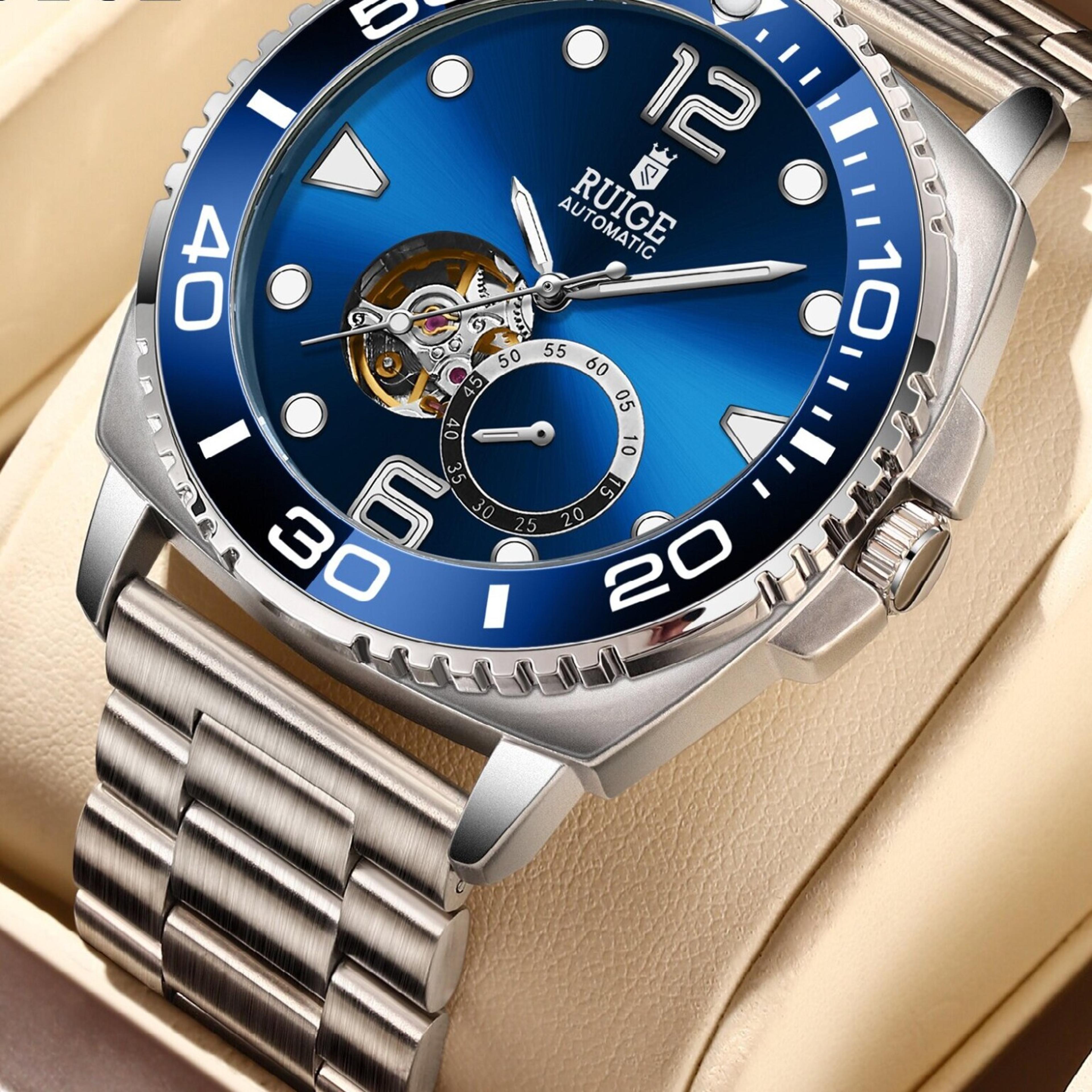 mens automatic mechanical hollow skeleton watch waterproof night light fashion timepiece