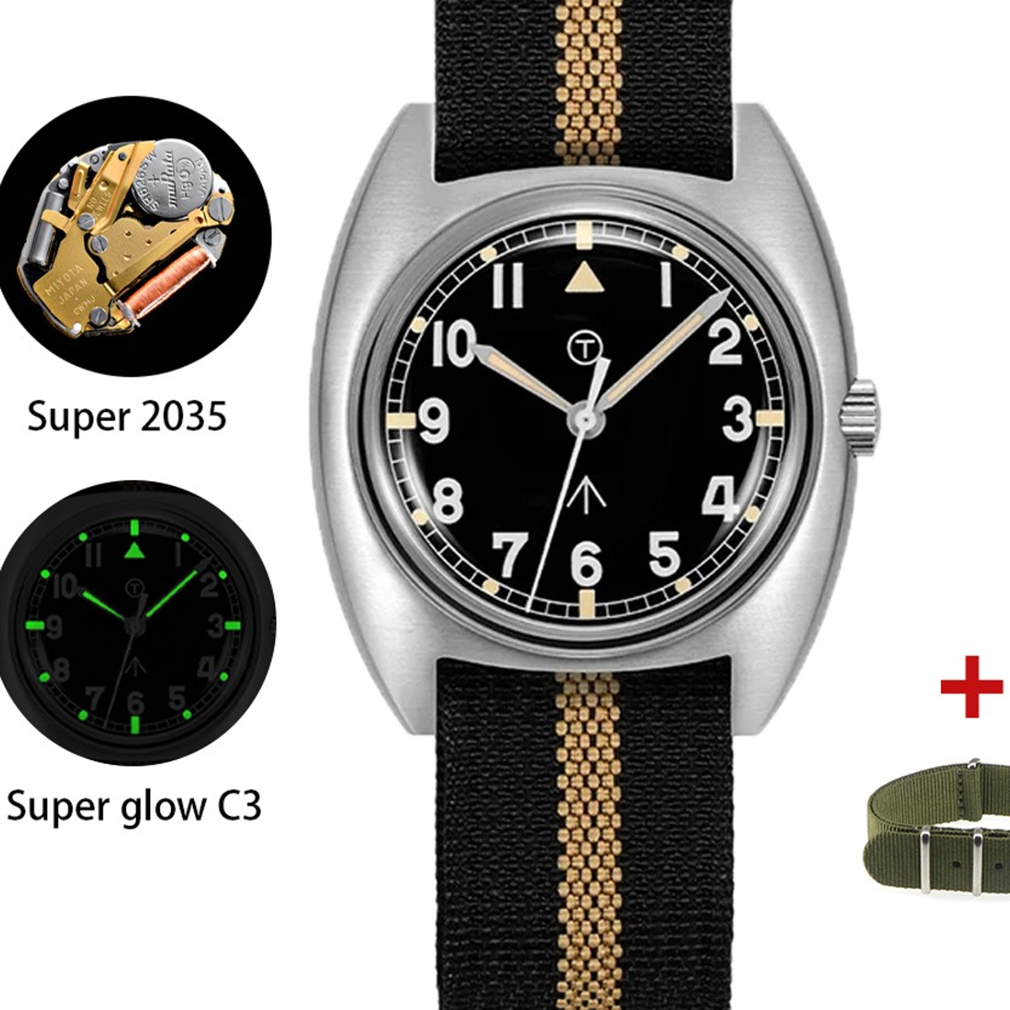mens quartz stainless steel watch with miyota movement waterproof night light
