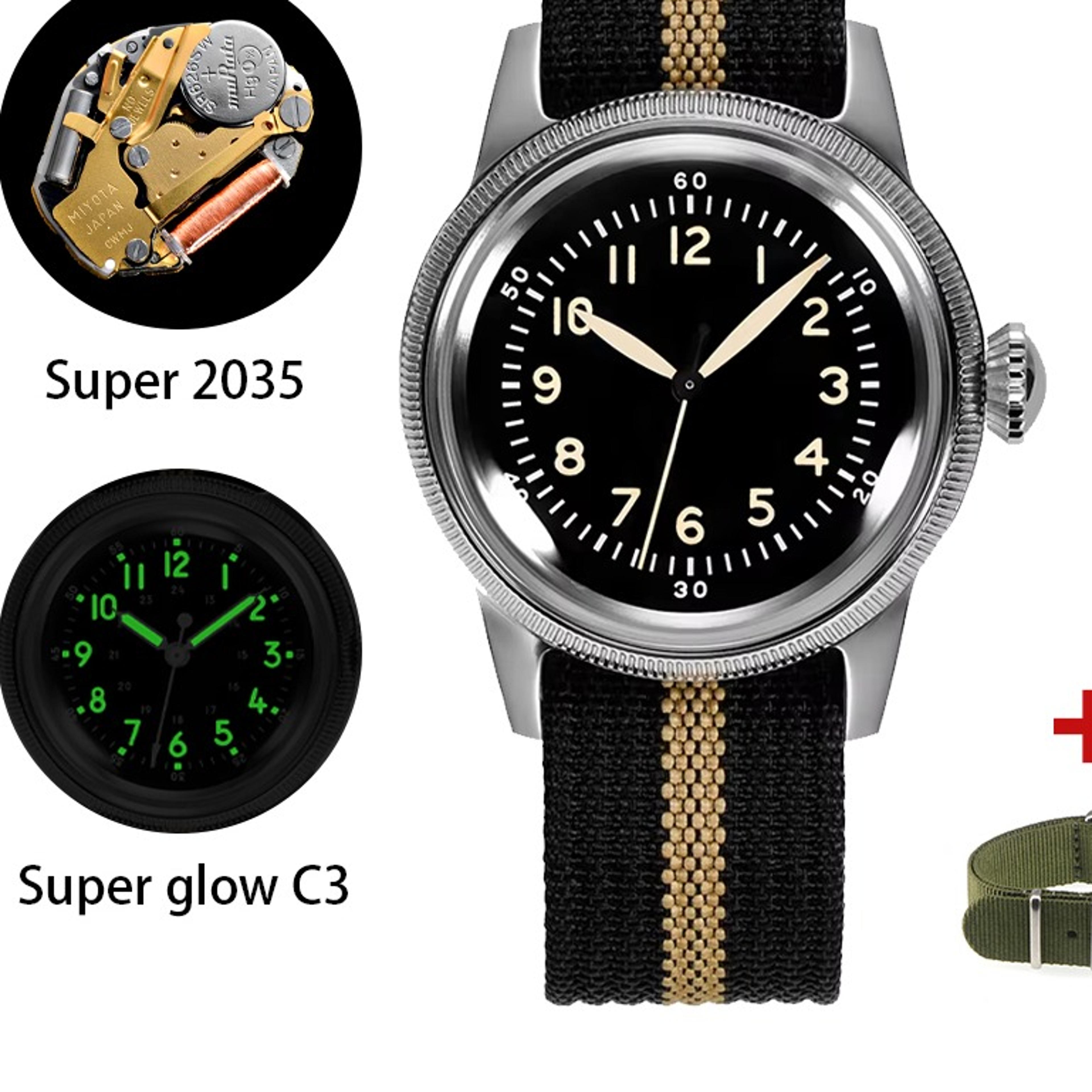 military pilot mens quartz watch stainless steel waterproof luminous tactical wristwatch