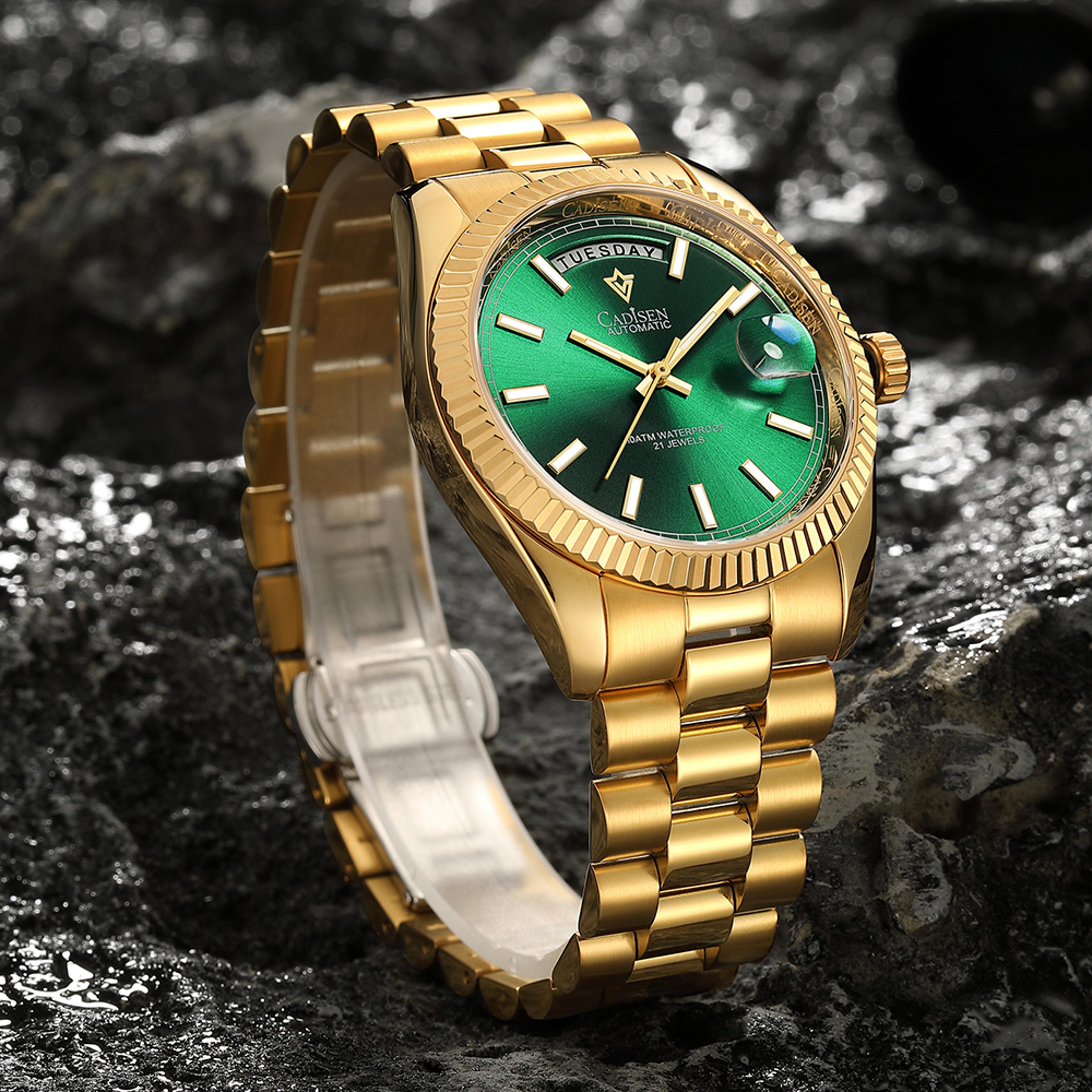 luxury automatic mechanical men watch with ar sapphire glass elegant wristwatch
