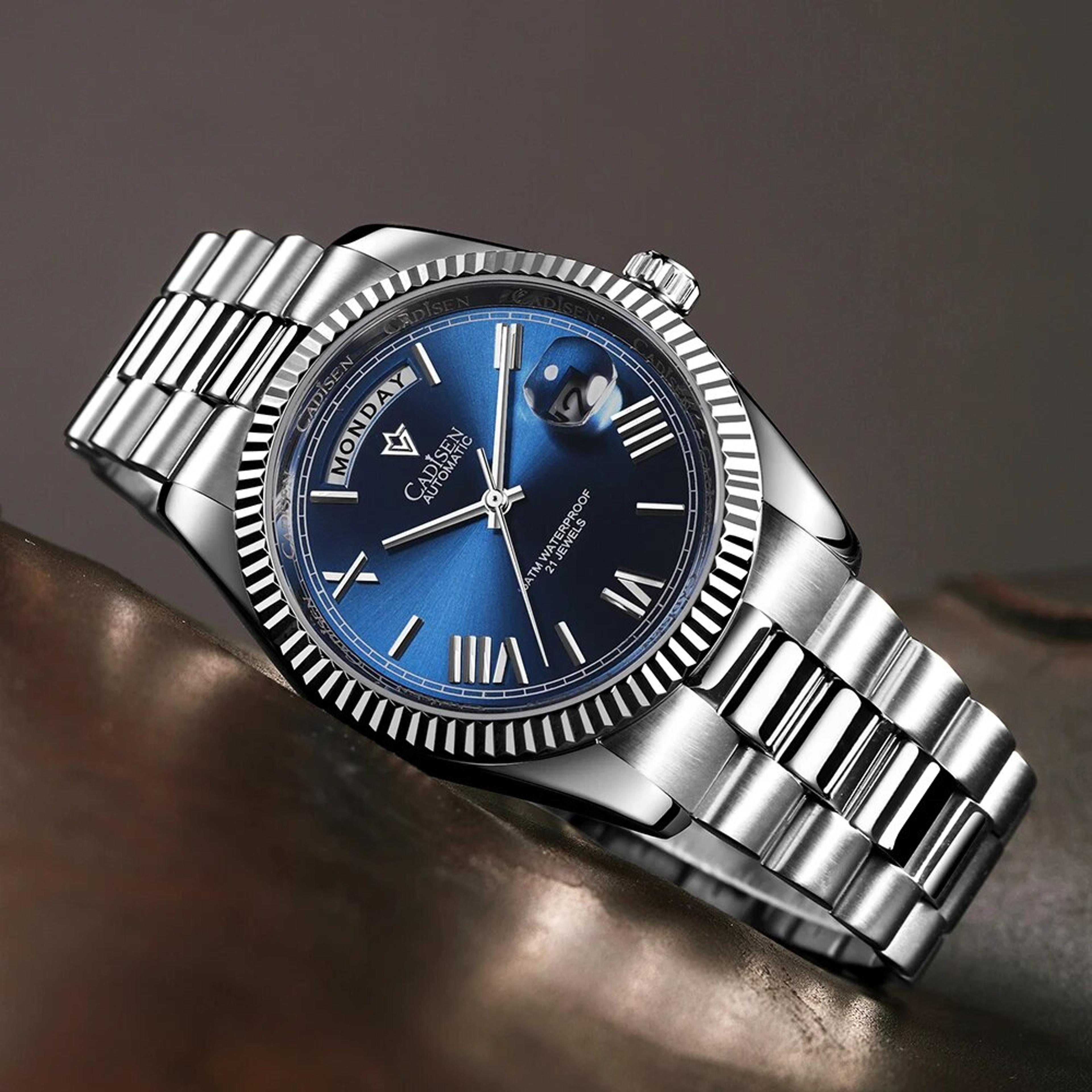 automatic mechanical watch men sapphire luxury timepiece