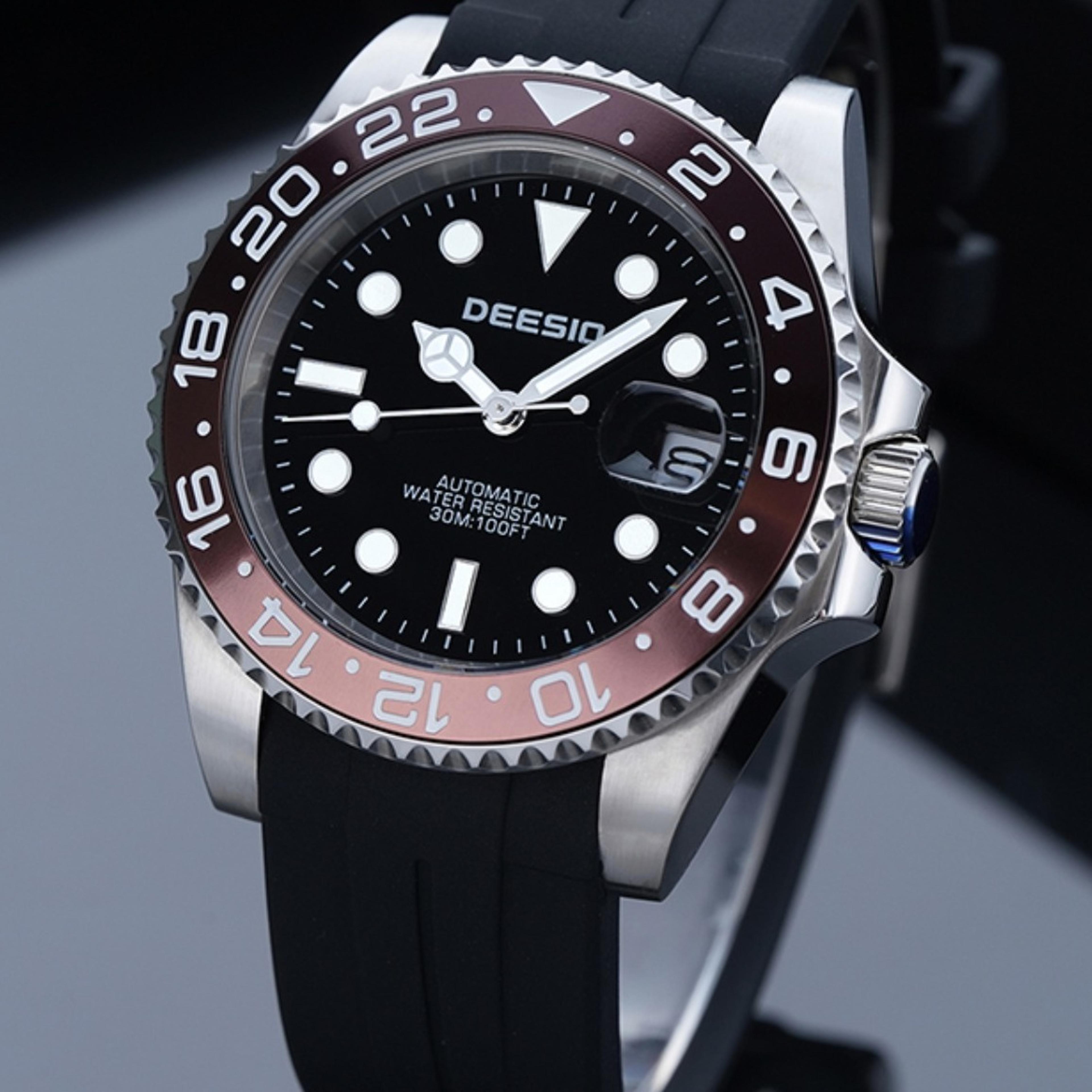 automatic mechanical watch for men stainless steel dress watch with luminous hands