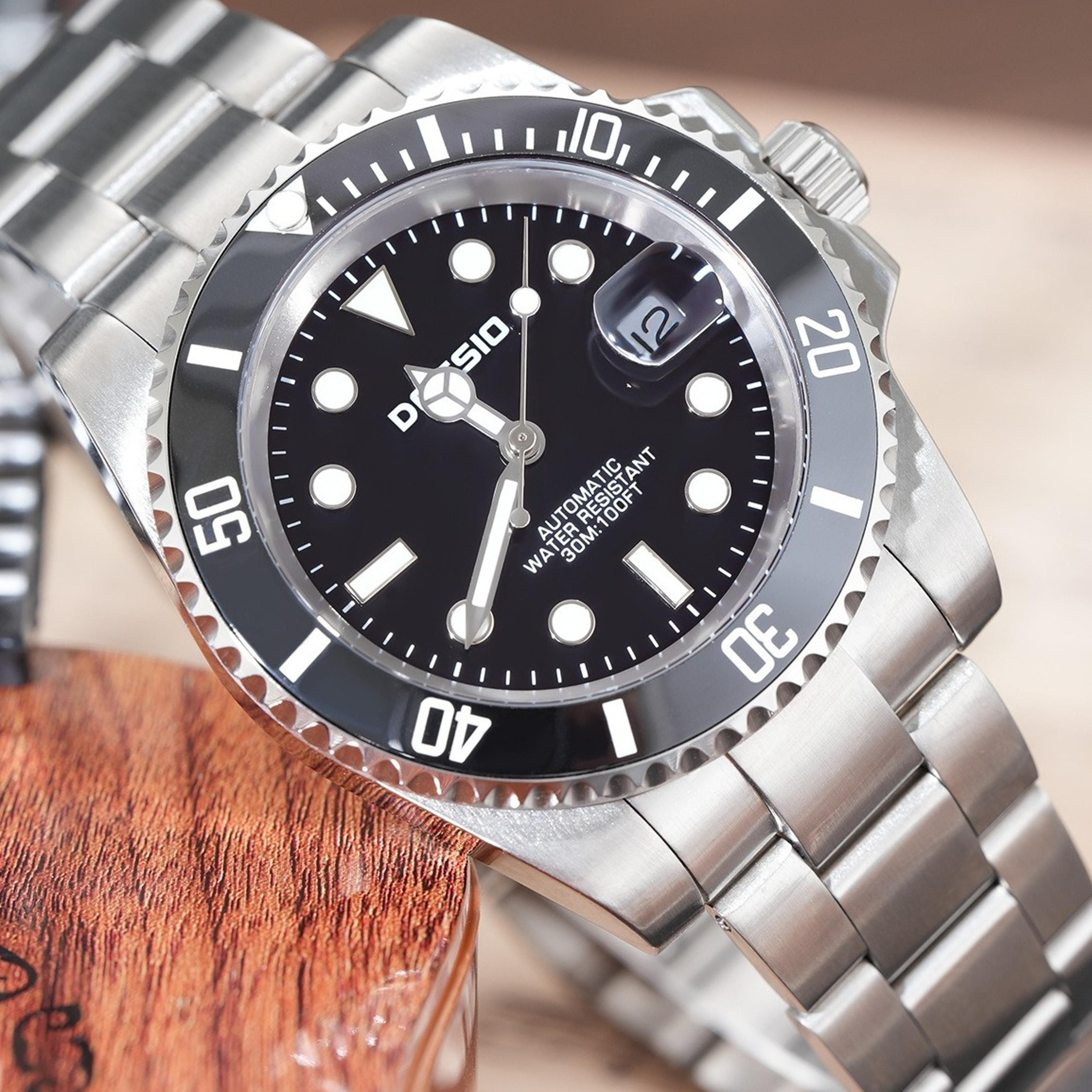 automatic mechanical mens stainless steel calendar sports watch classic fashion wristwatch