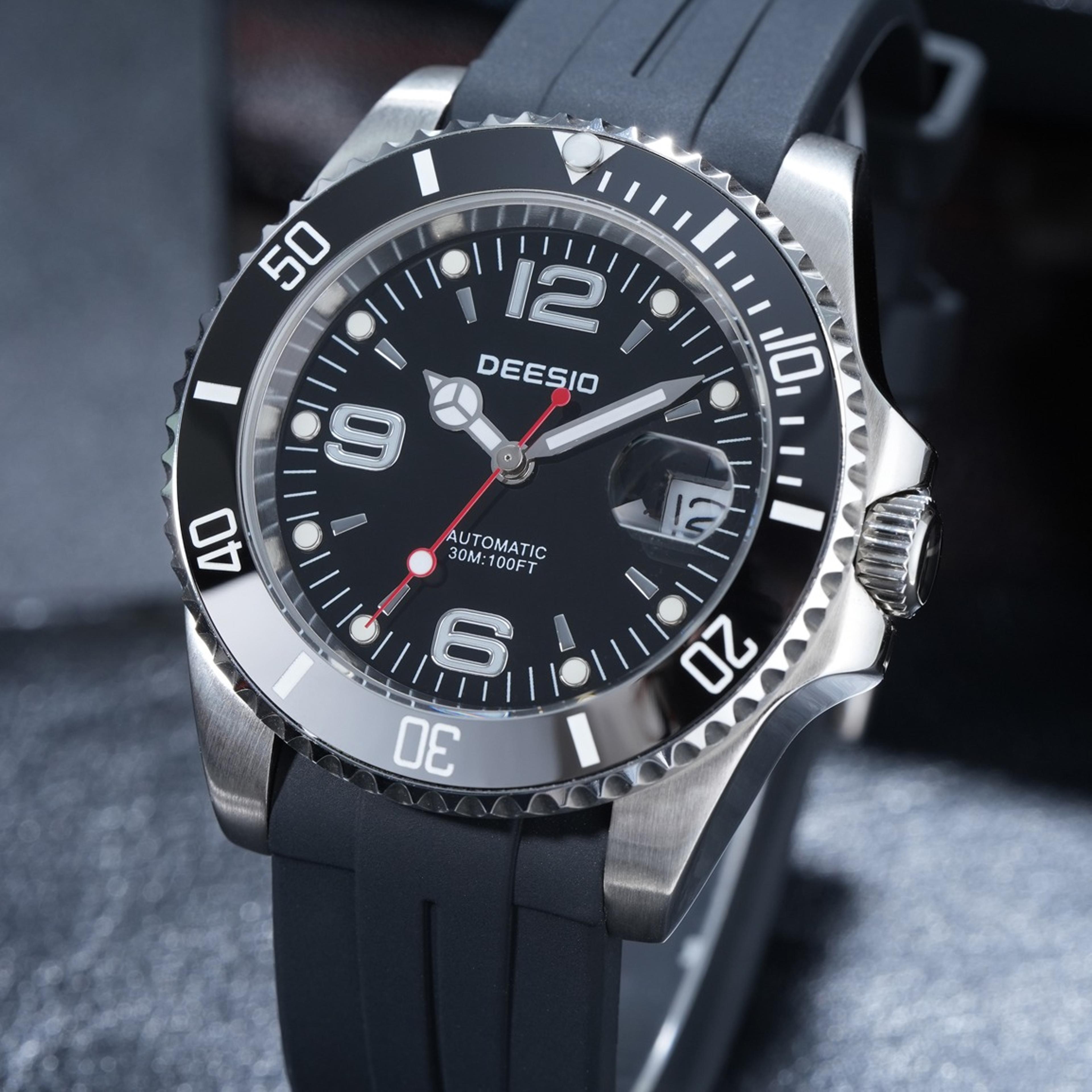 mens automatic mechanical watch stainless steel sapphire crystal luxury sports watch