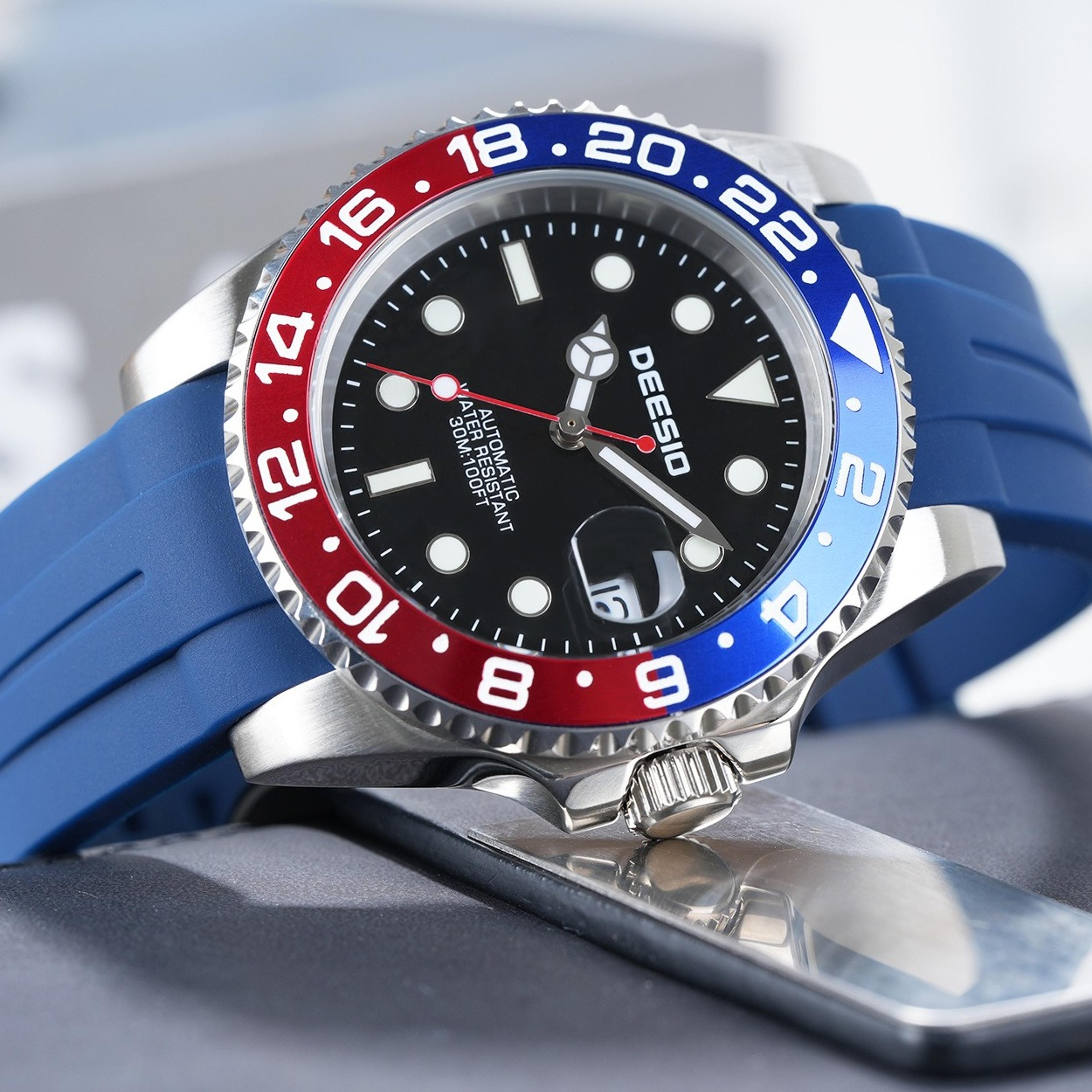 luxury automatic mechanical watch for men stainless steel business dress watch with date and luminous dial
