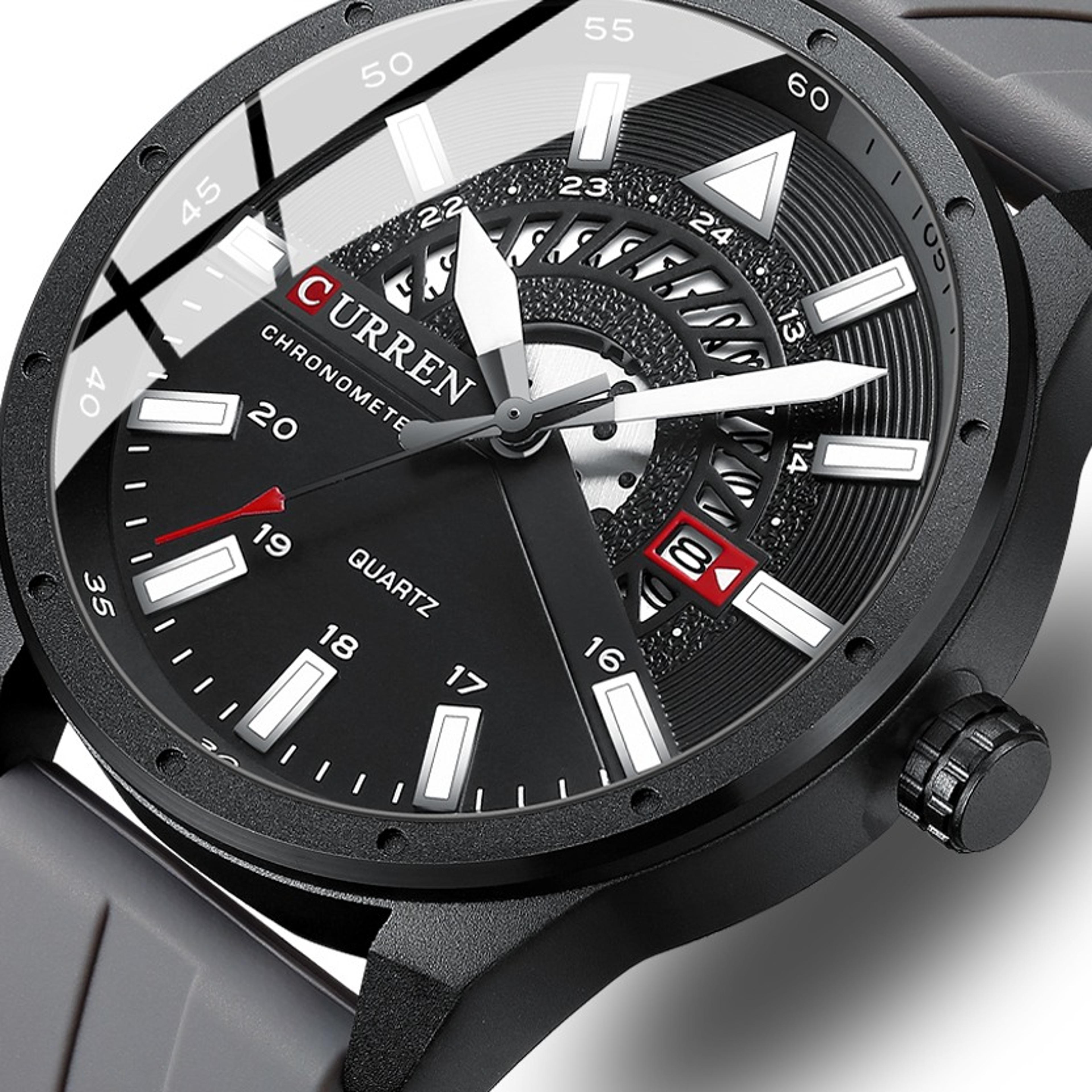 luxury mens quartz watch with breathable leather strap waterproof business casual style