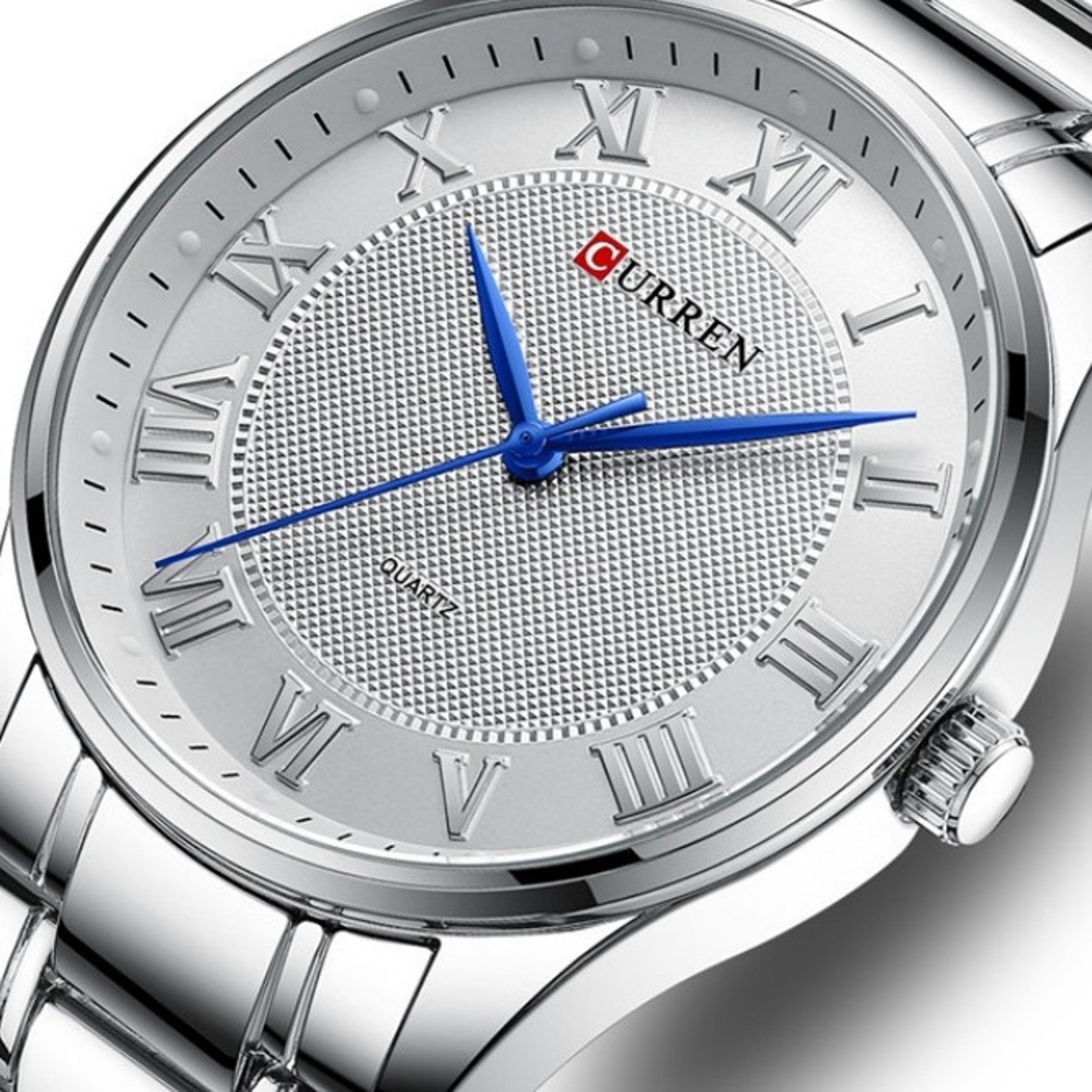fashion casual mens stainless steel quartz watch business water resistant wristwatch