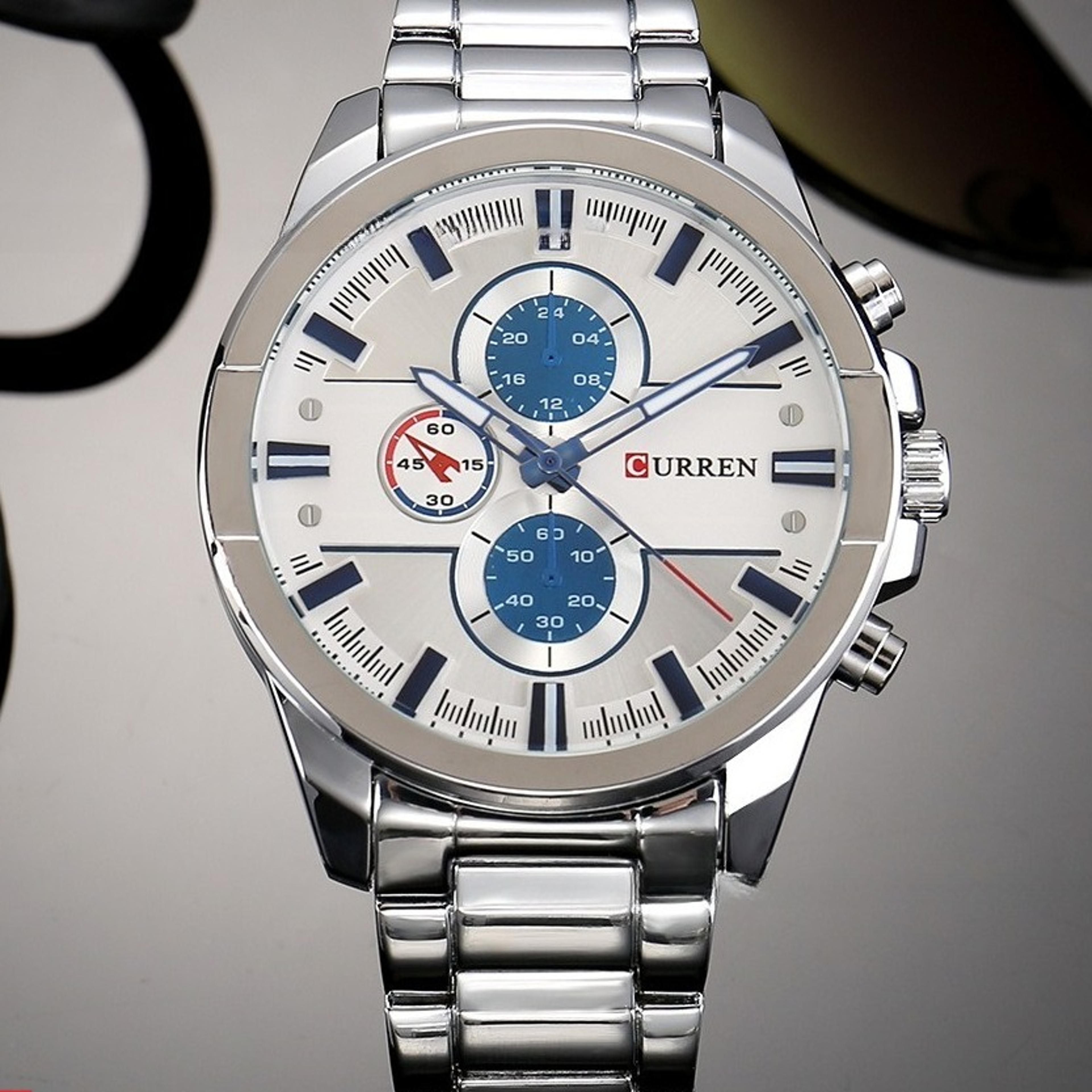 fashion business mens waterproof casual wristwatch with three eye design