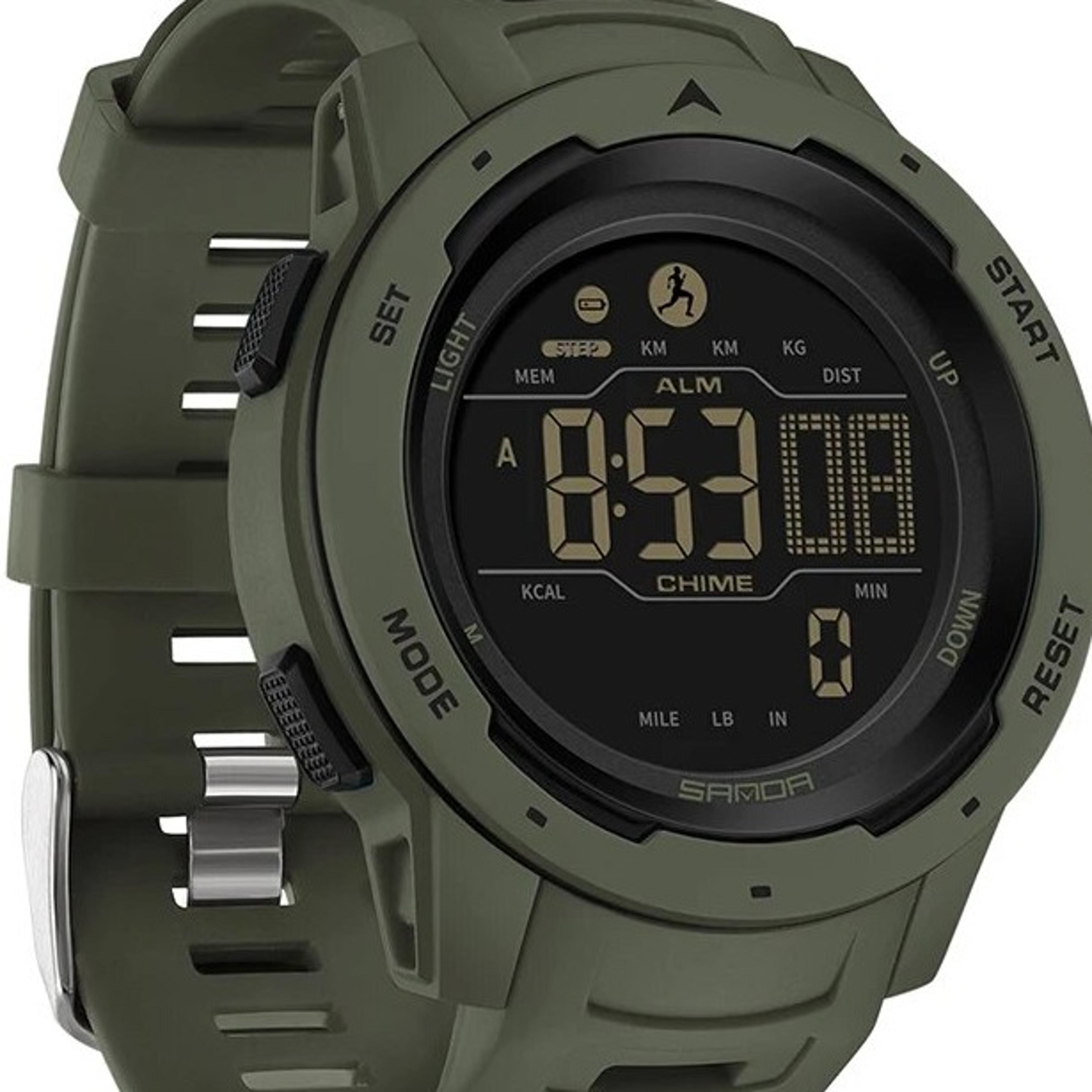 mens digital military sports watch with pedometer calorie counter waterproof led display