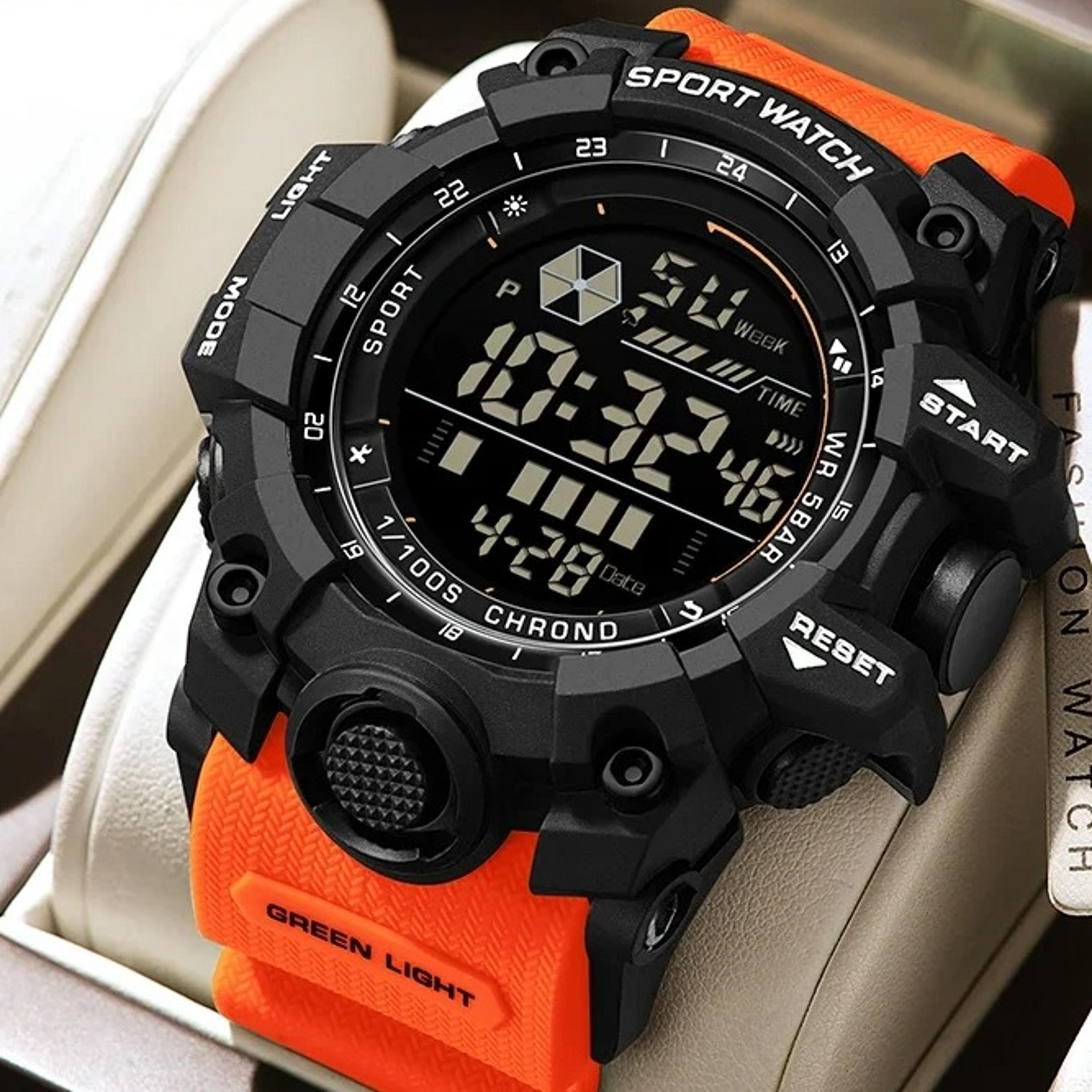 mens outdoor sports watch waterproof led analog digital multifunction wristwatch