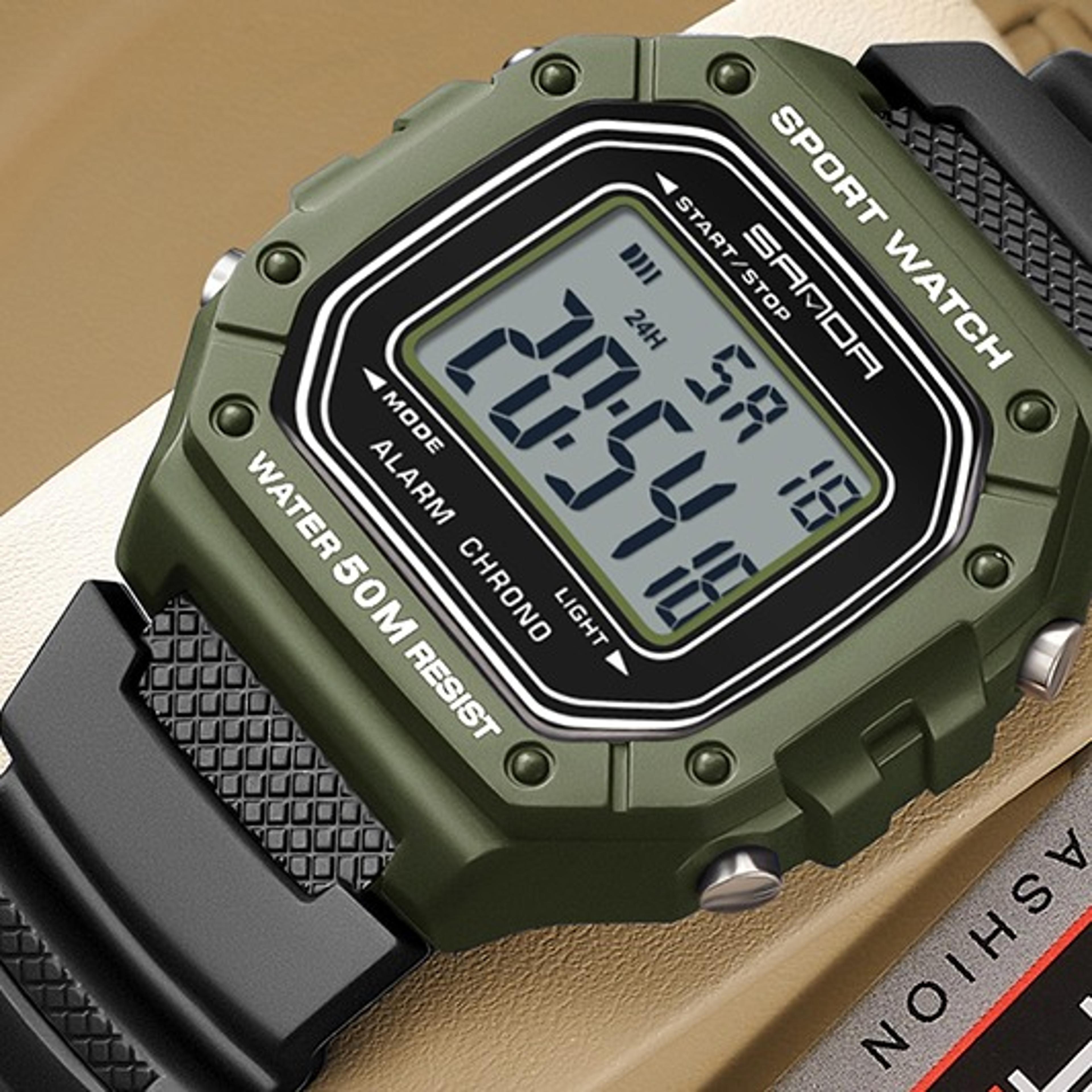 fashion mens military sports watch large dial led digital waterproof wristwatch