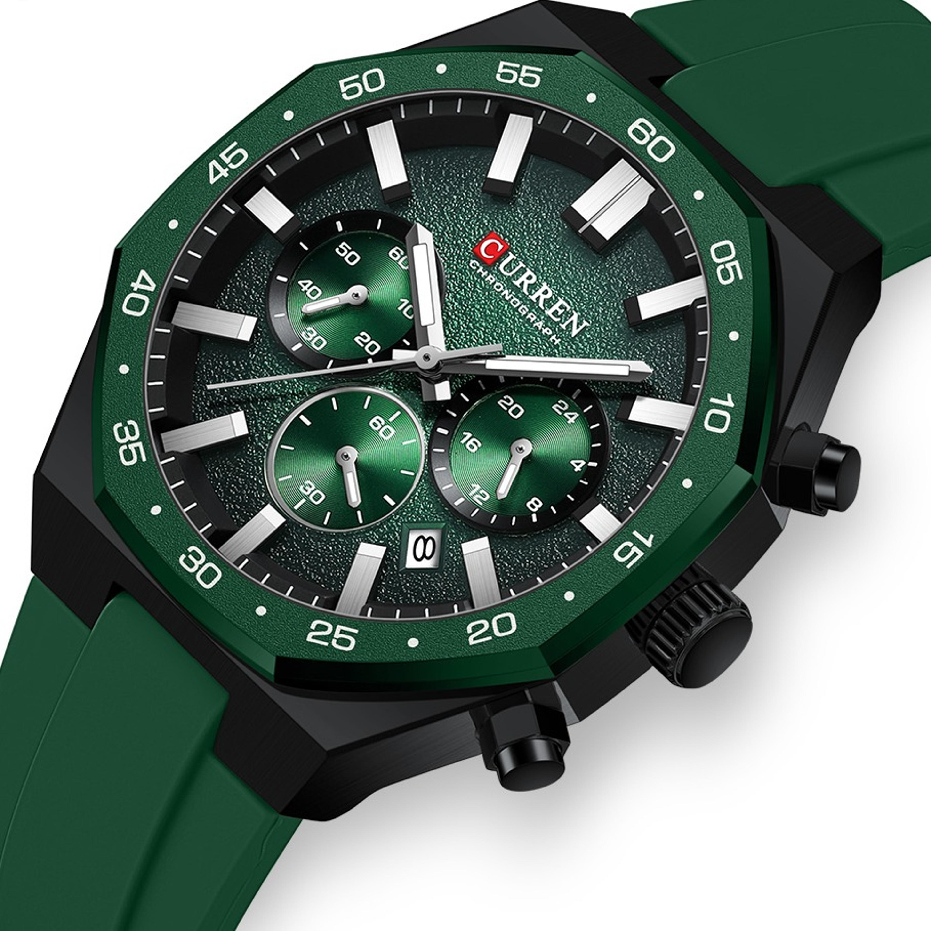multifunctional mens quartz watch waterproof silicone sport wristwatch with calendar