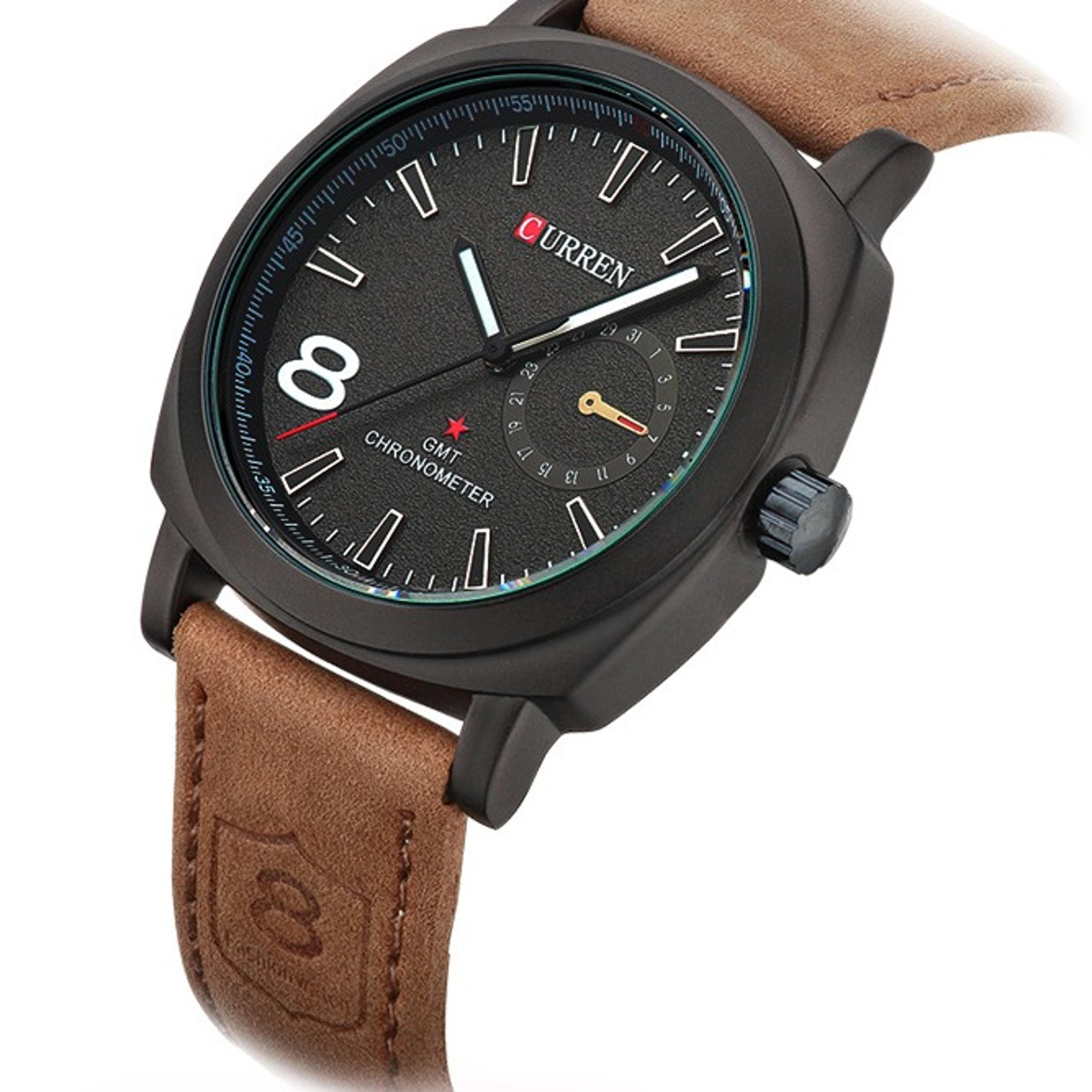 minimalist mens quartz watch with genuine leather strap water resistant casual dress watch