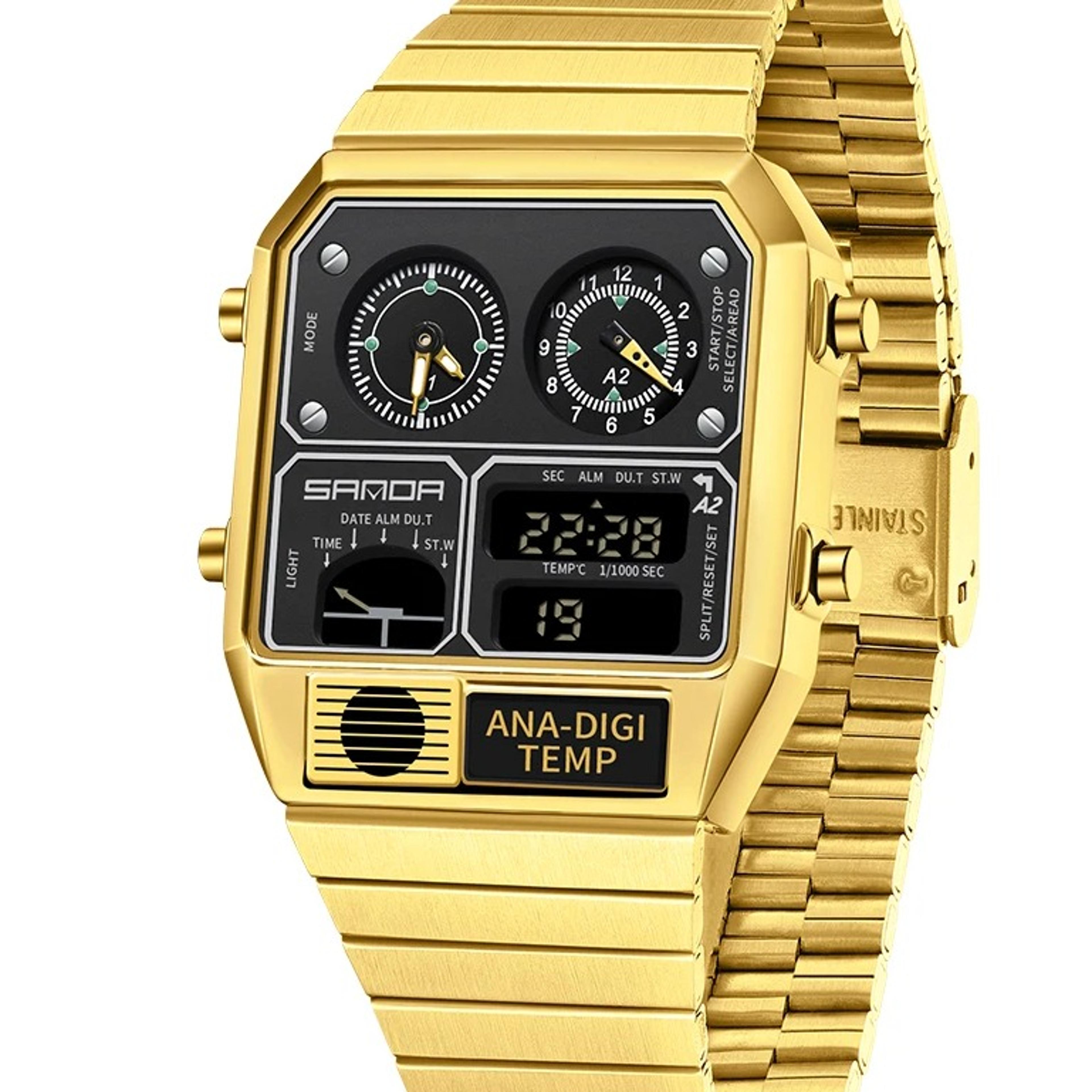 square digital watch for men with thermometer stopwatch multifunction sports wristwatch