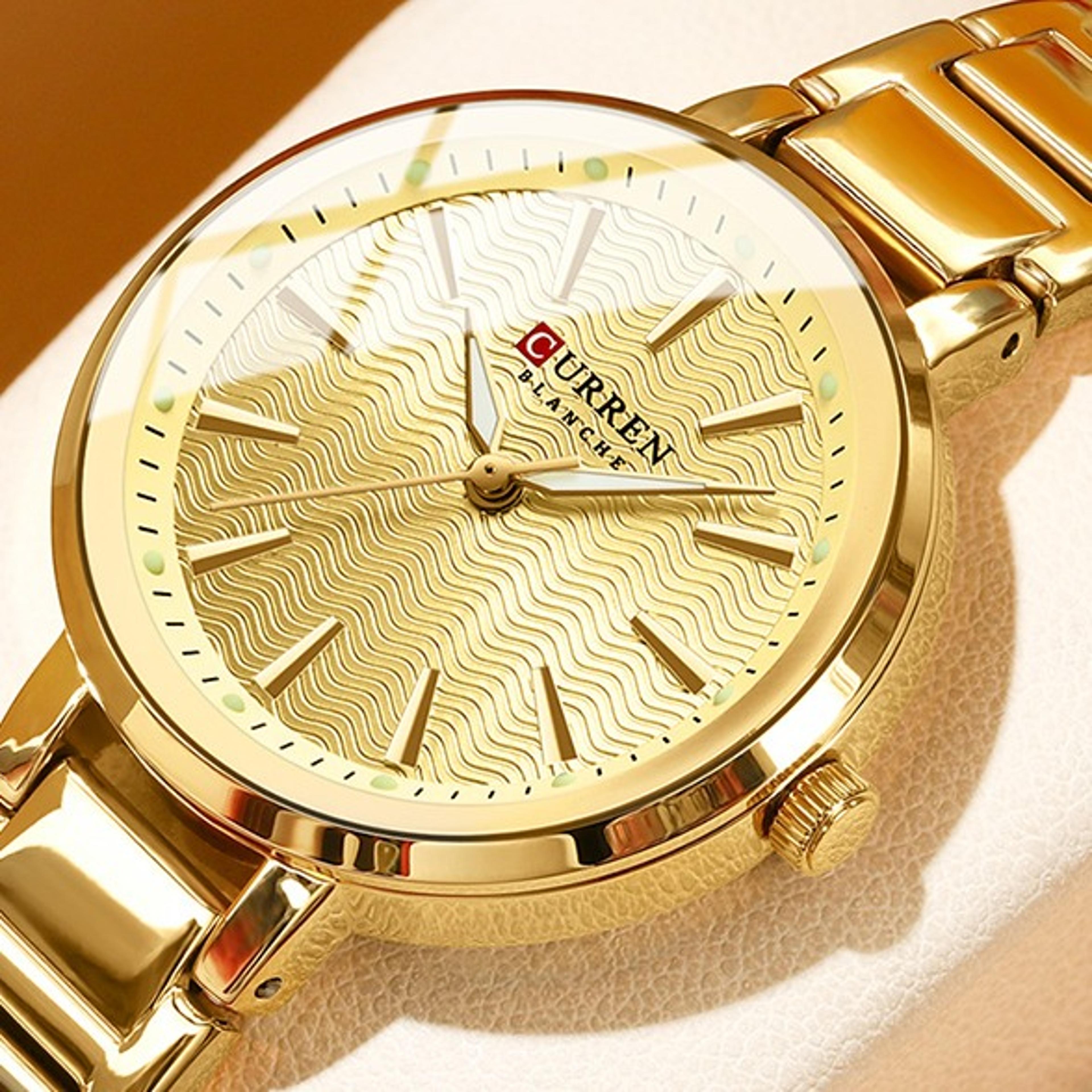 elegant womens water ripple dial fashion ladies watch with gift box