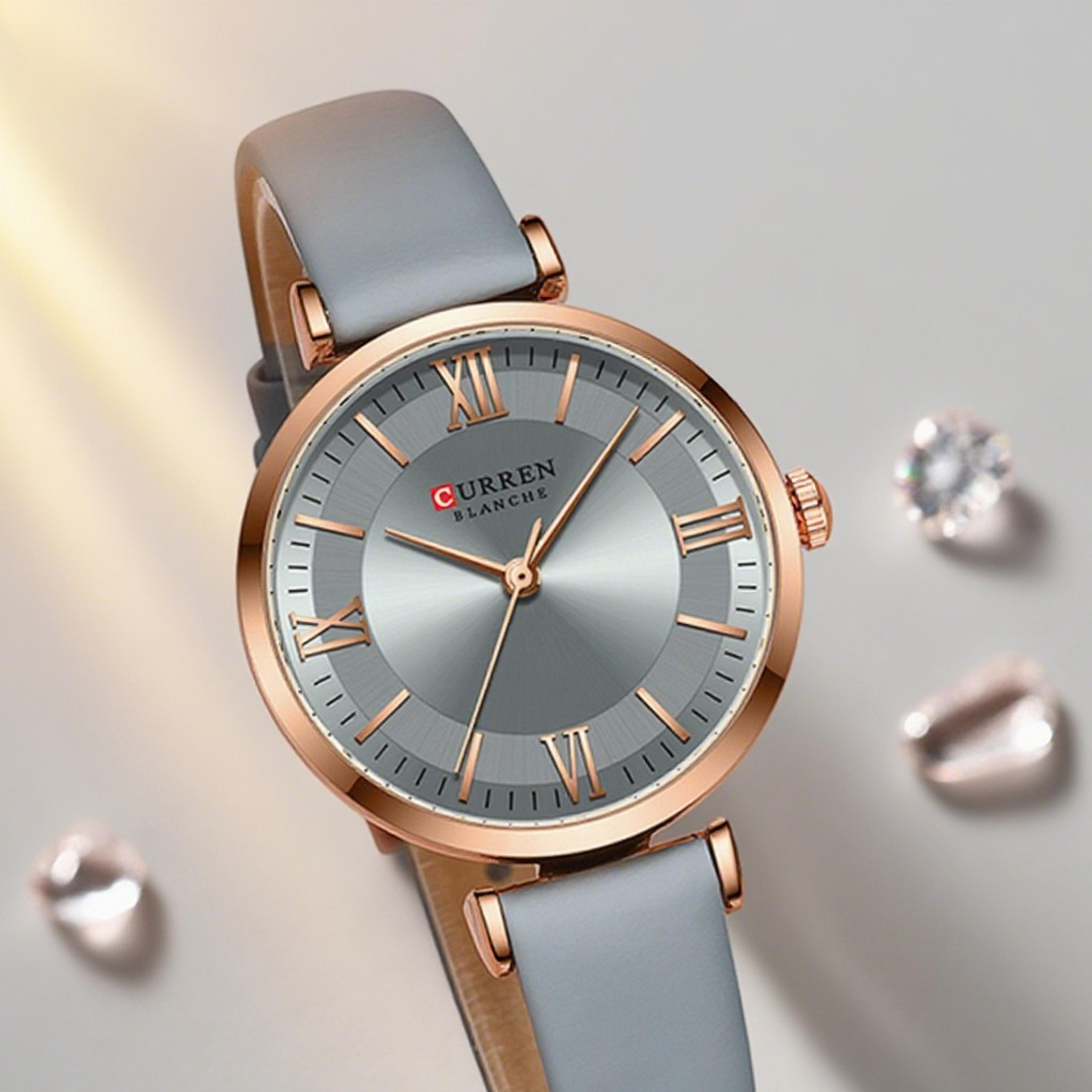 elegant womens leather strap quartz watch stylish casual wristwatch