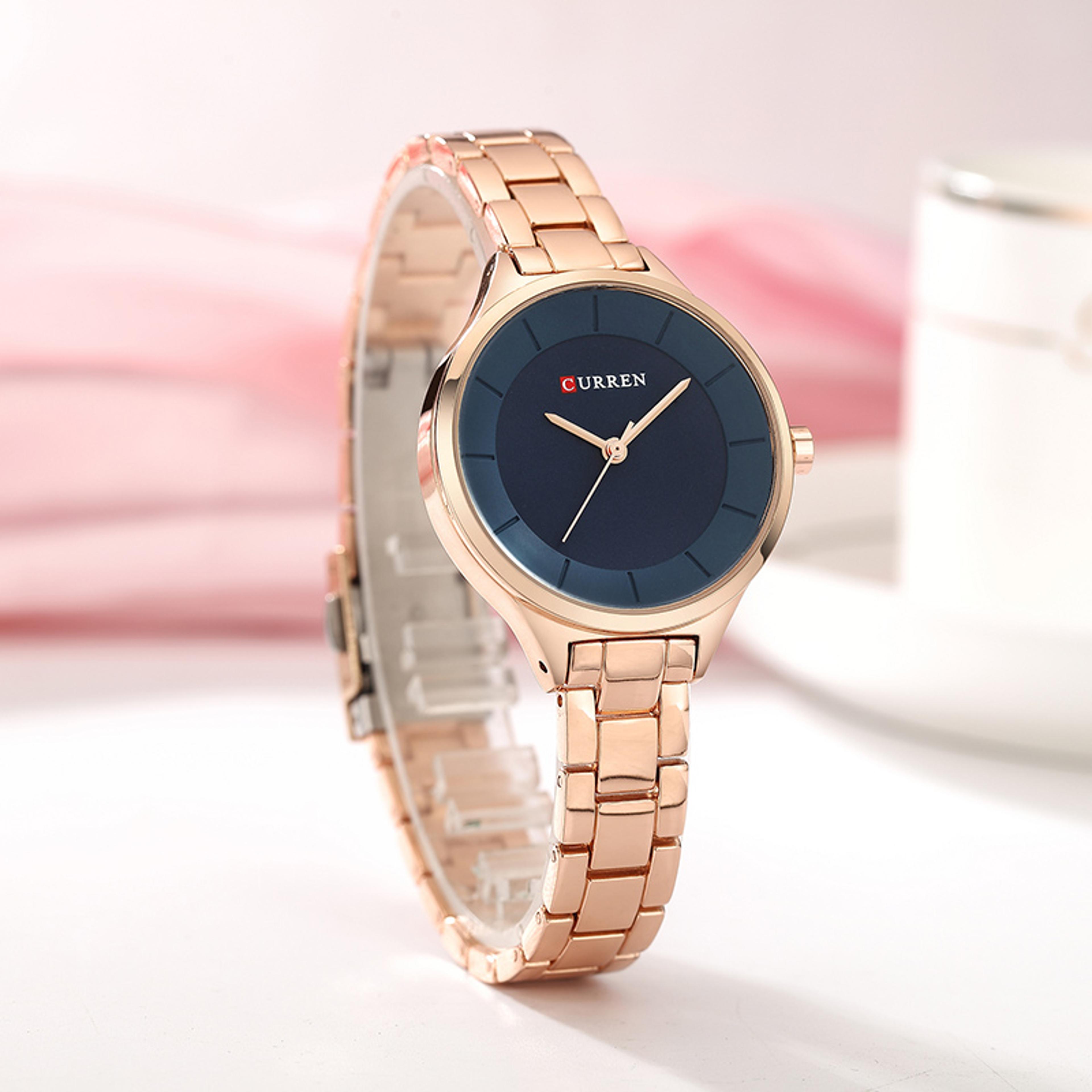 luxury gold black women quartz watch elegant stainless steel fashion timepiece