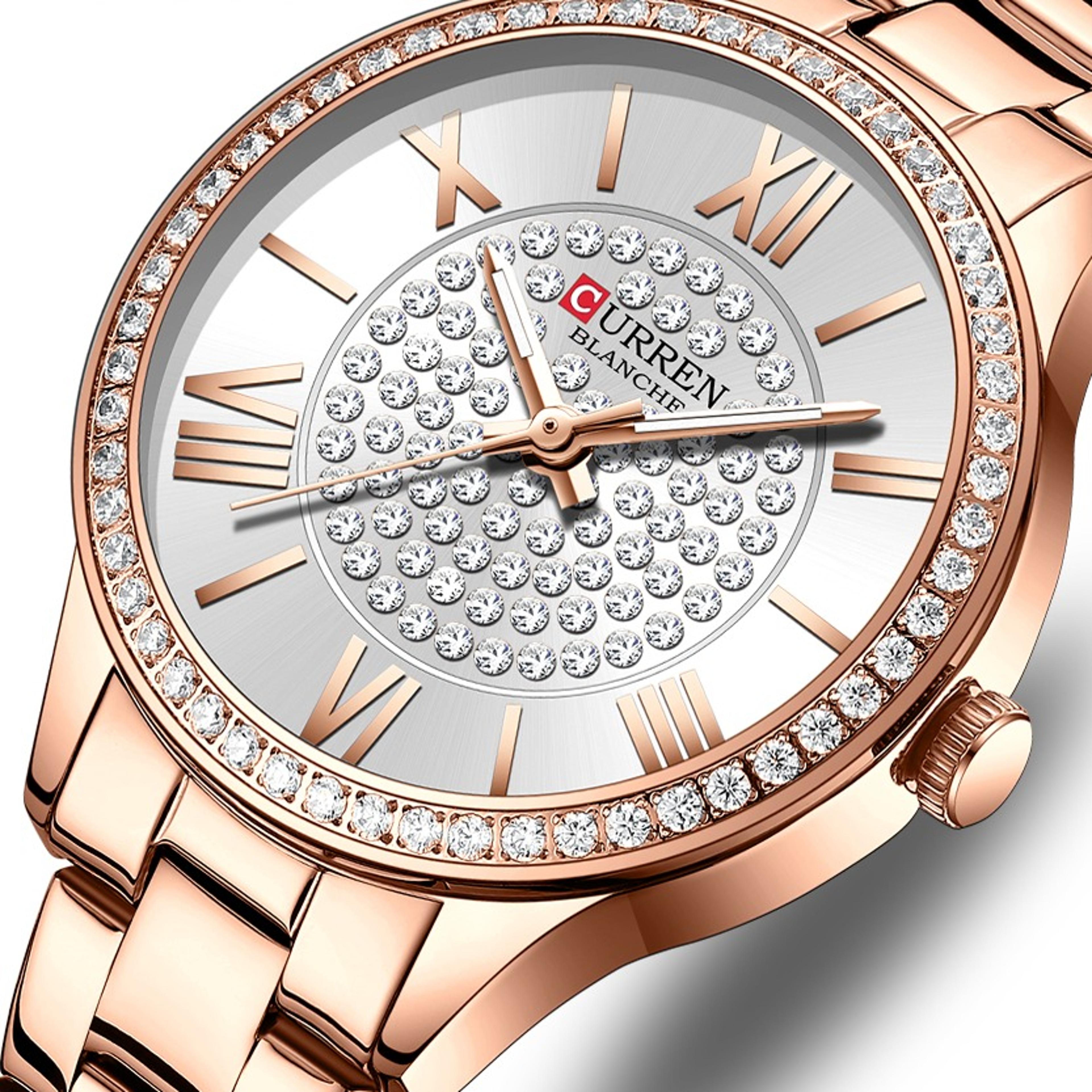 rose gold watch for women luxury stainless steel quartz ladies wristwatch