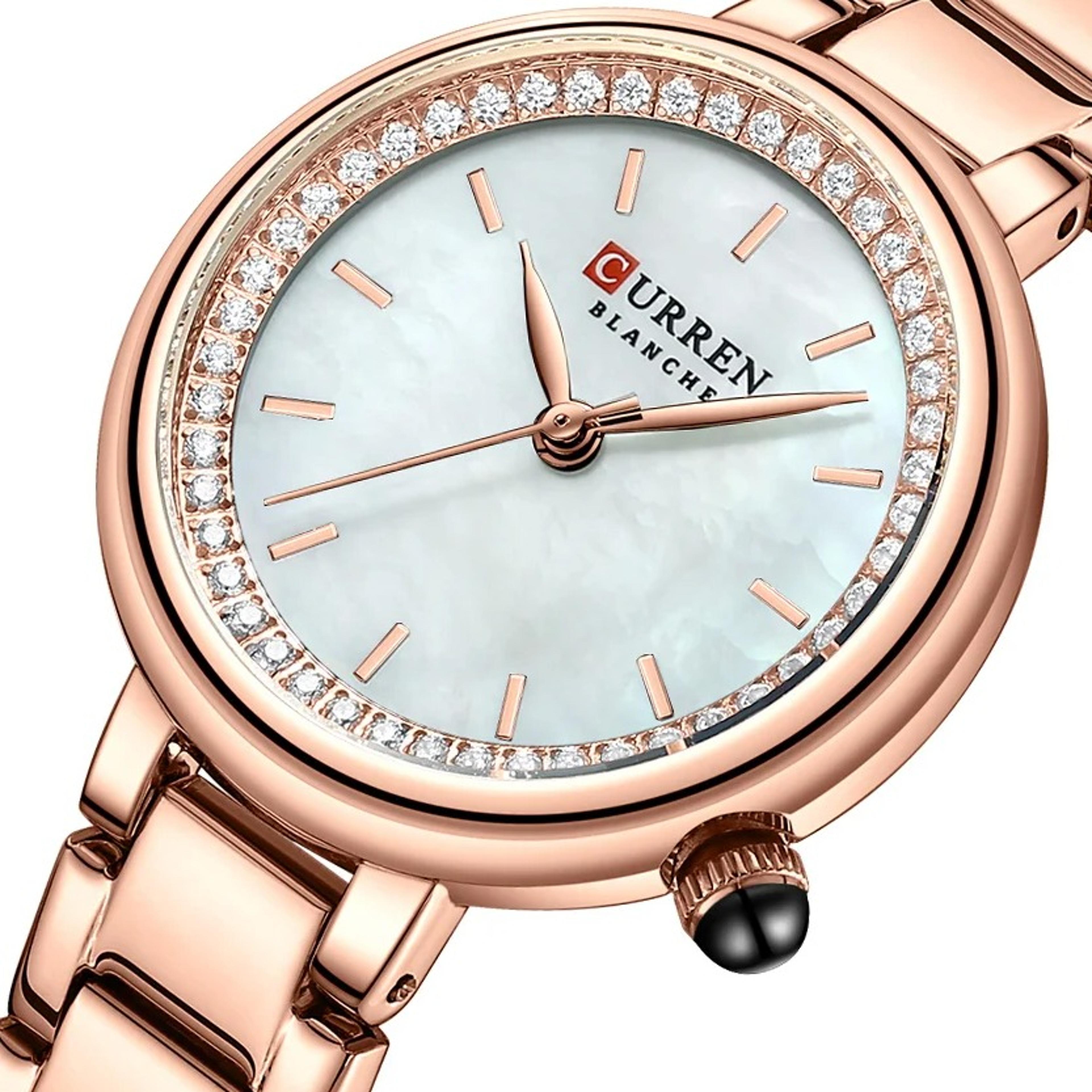 luxury ladies bracelet watch pink stainless steel quartz dress wristwatch