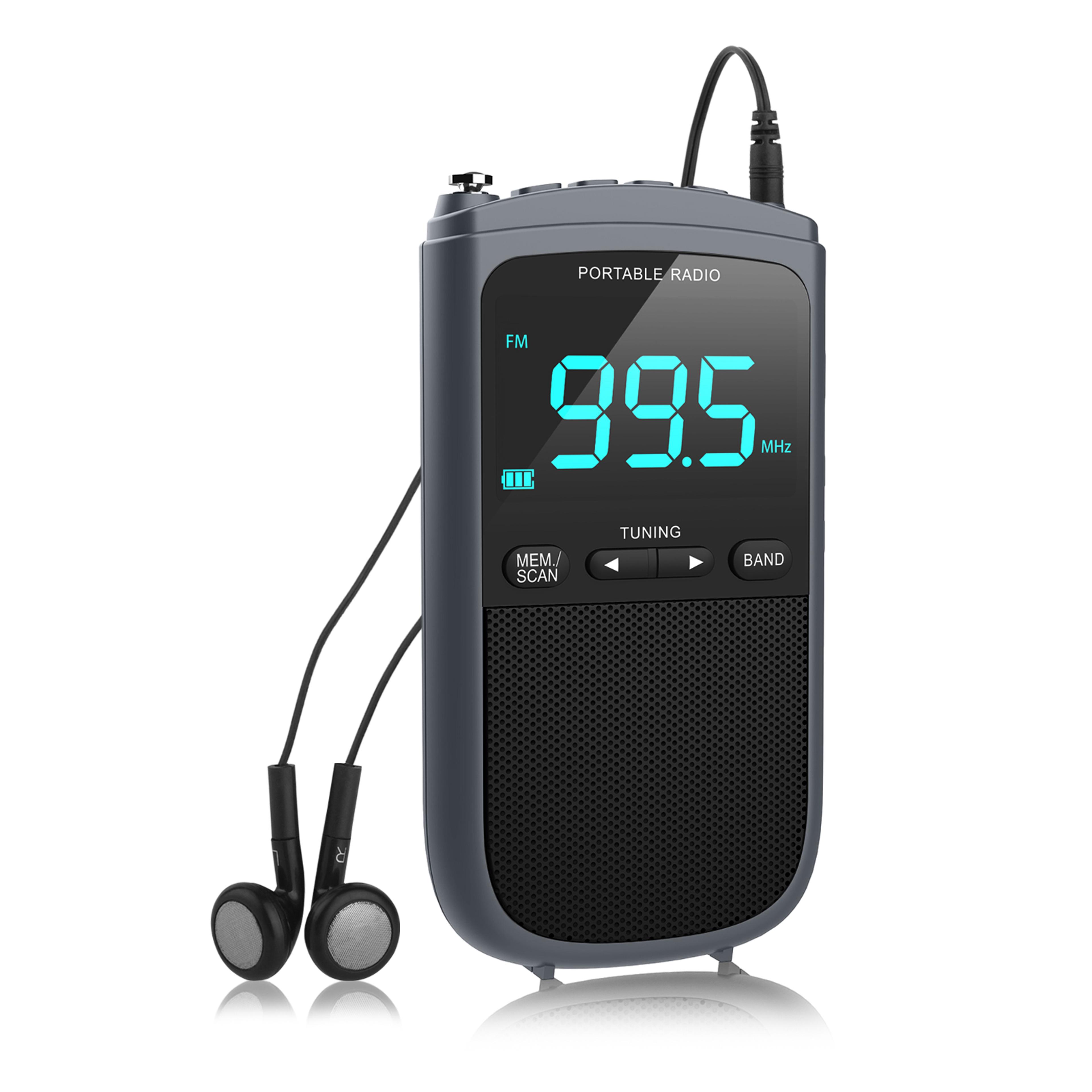 portable rechargeable radio with stereo speaker alarm clock and weather broadcast