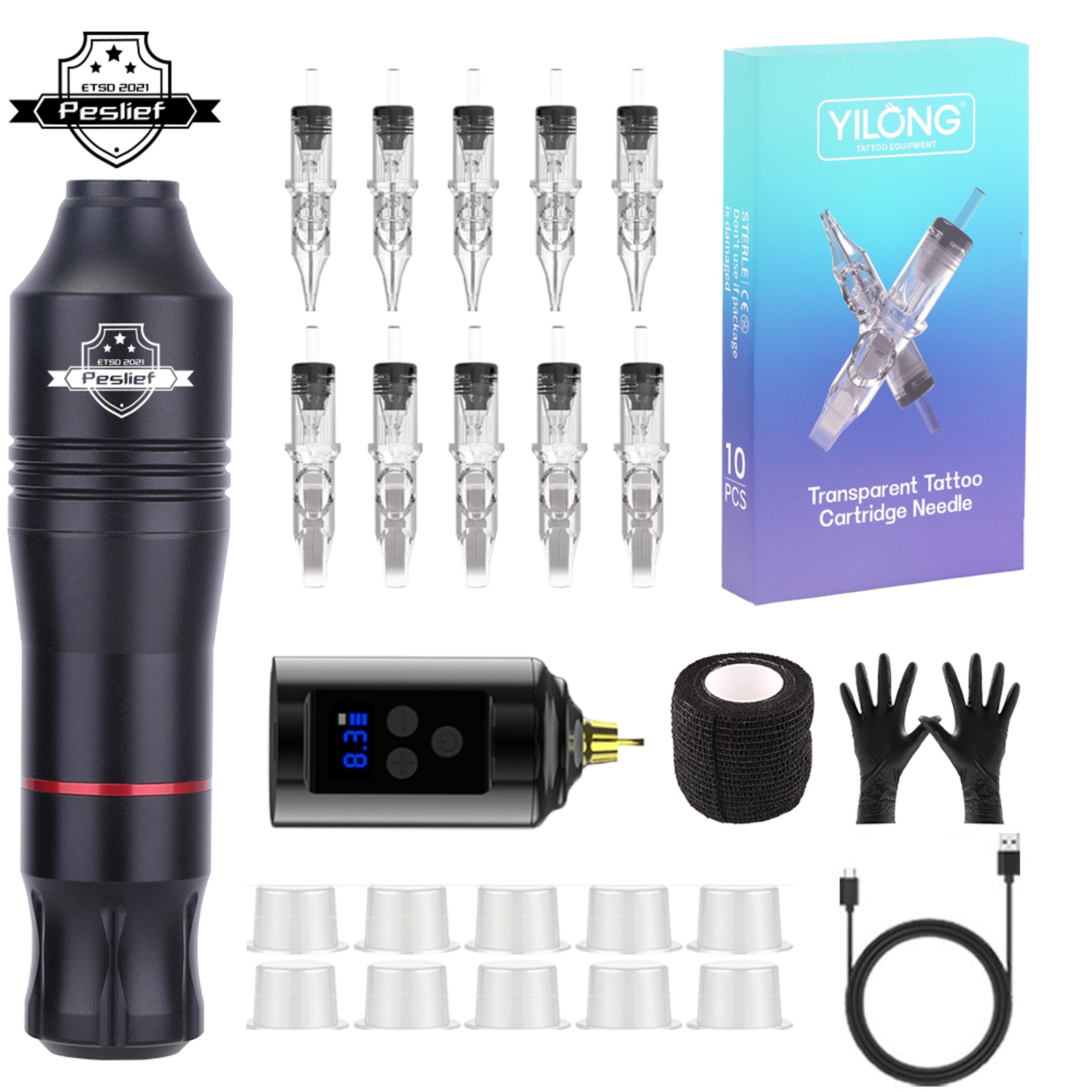 wireless tattoo machine kit with cartridge needles for professional artists