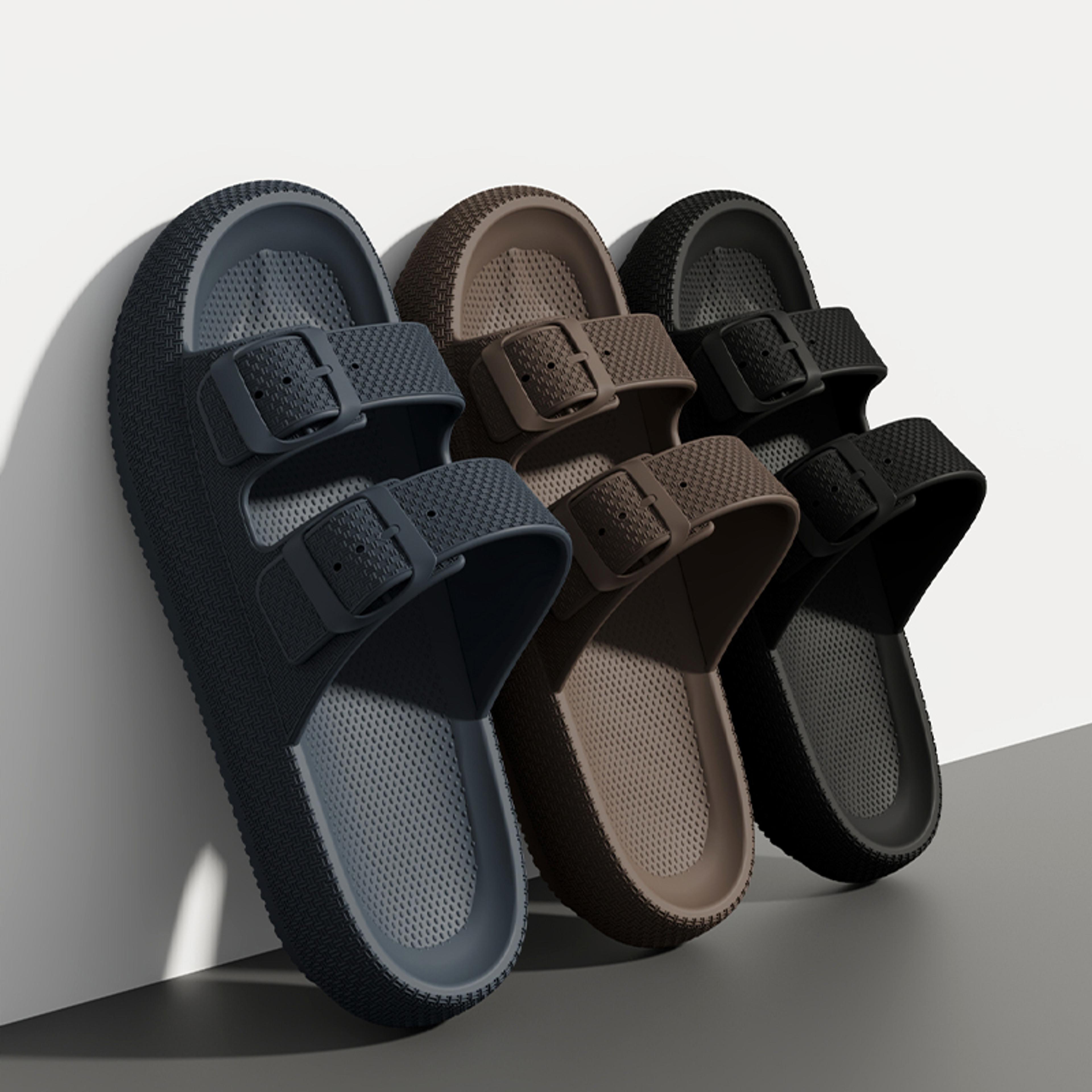 mens thick sole non slip shower slippers lightweight indoor outdoor sandals
