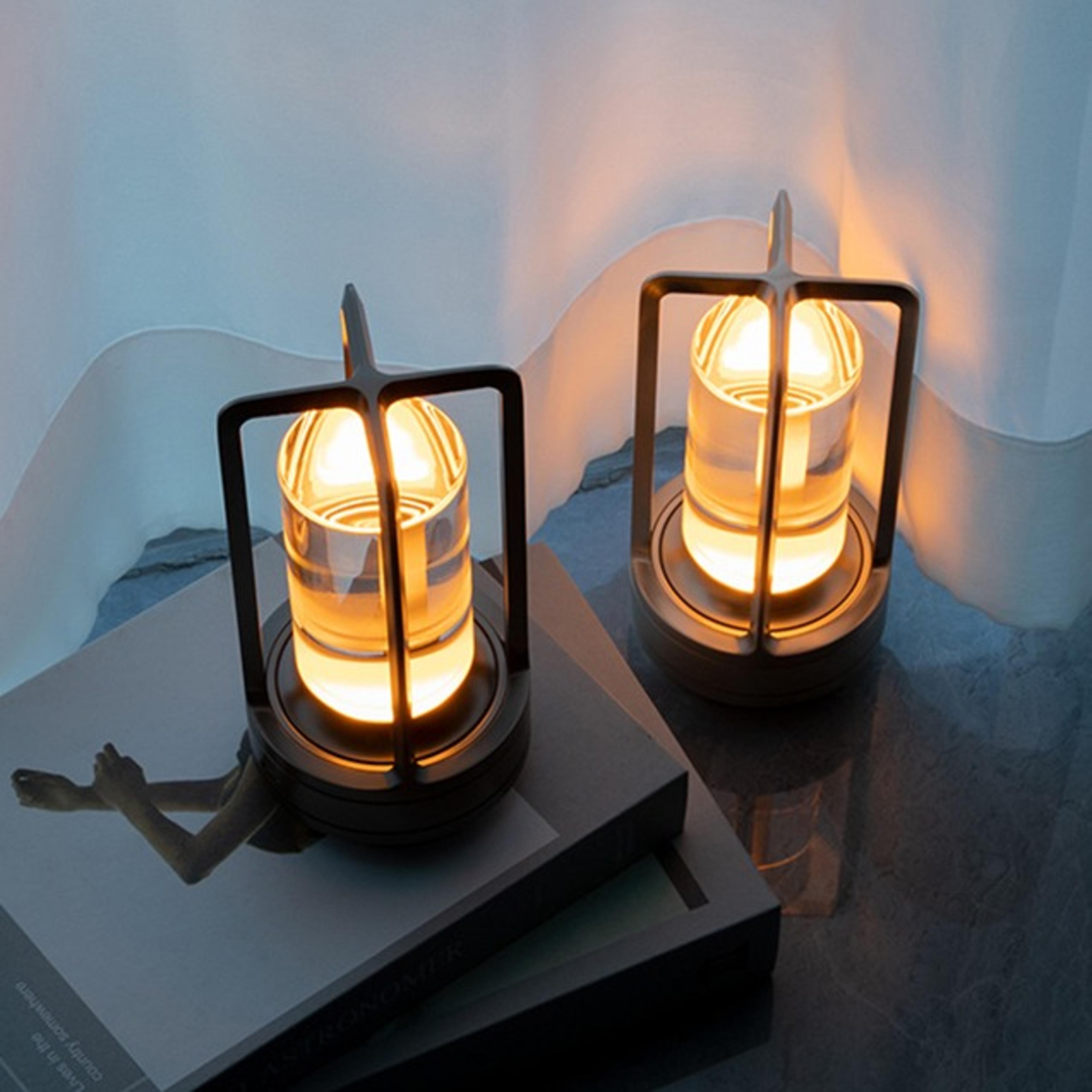 rechargeable crystal led table lamp with touch control for home restaurant camping decor