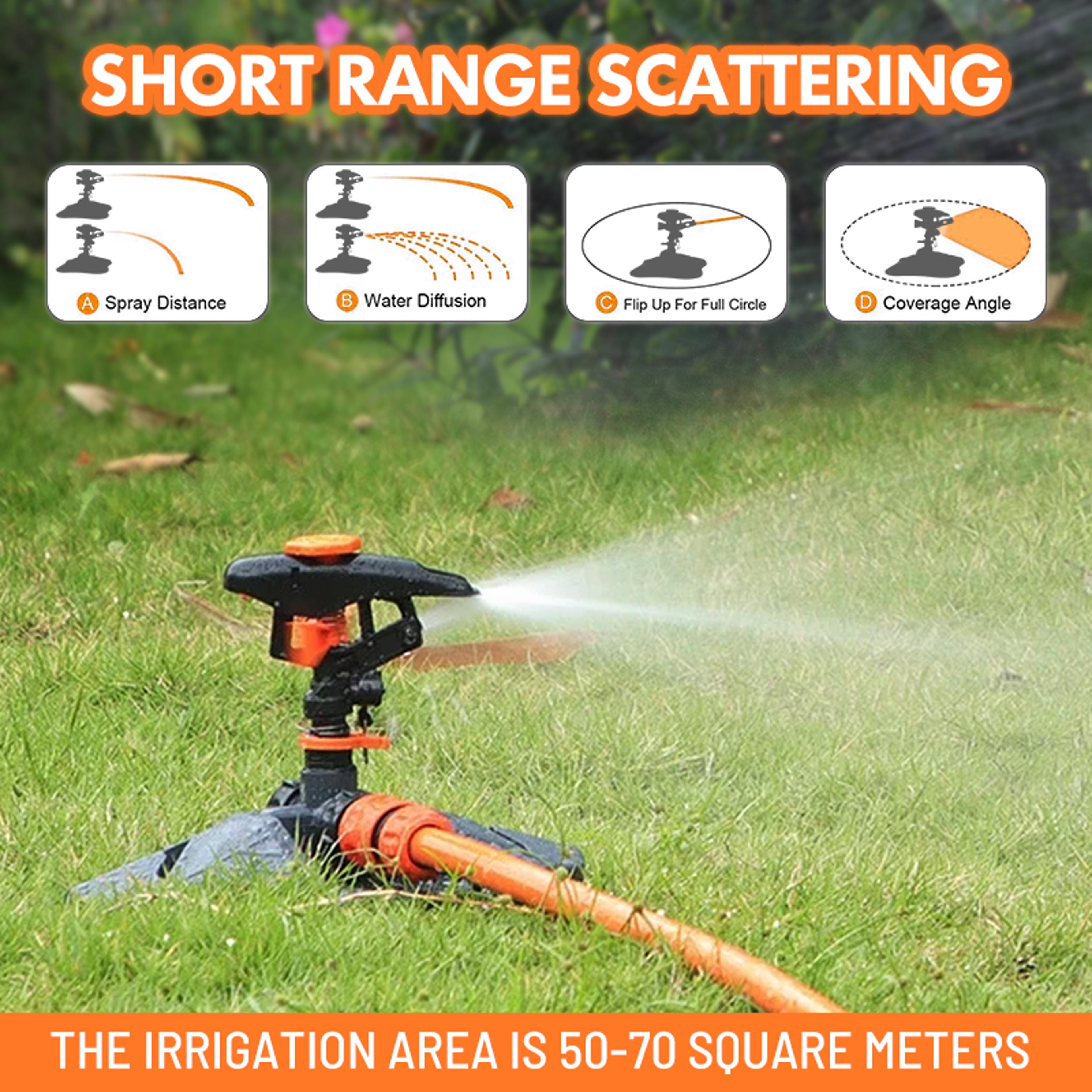 automatic rotating garden sprinkler system for lawn irrigation and plant watering