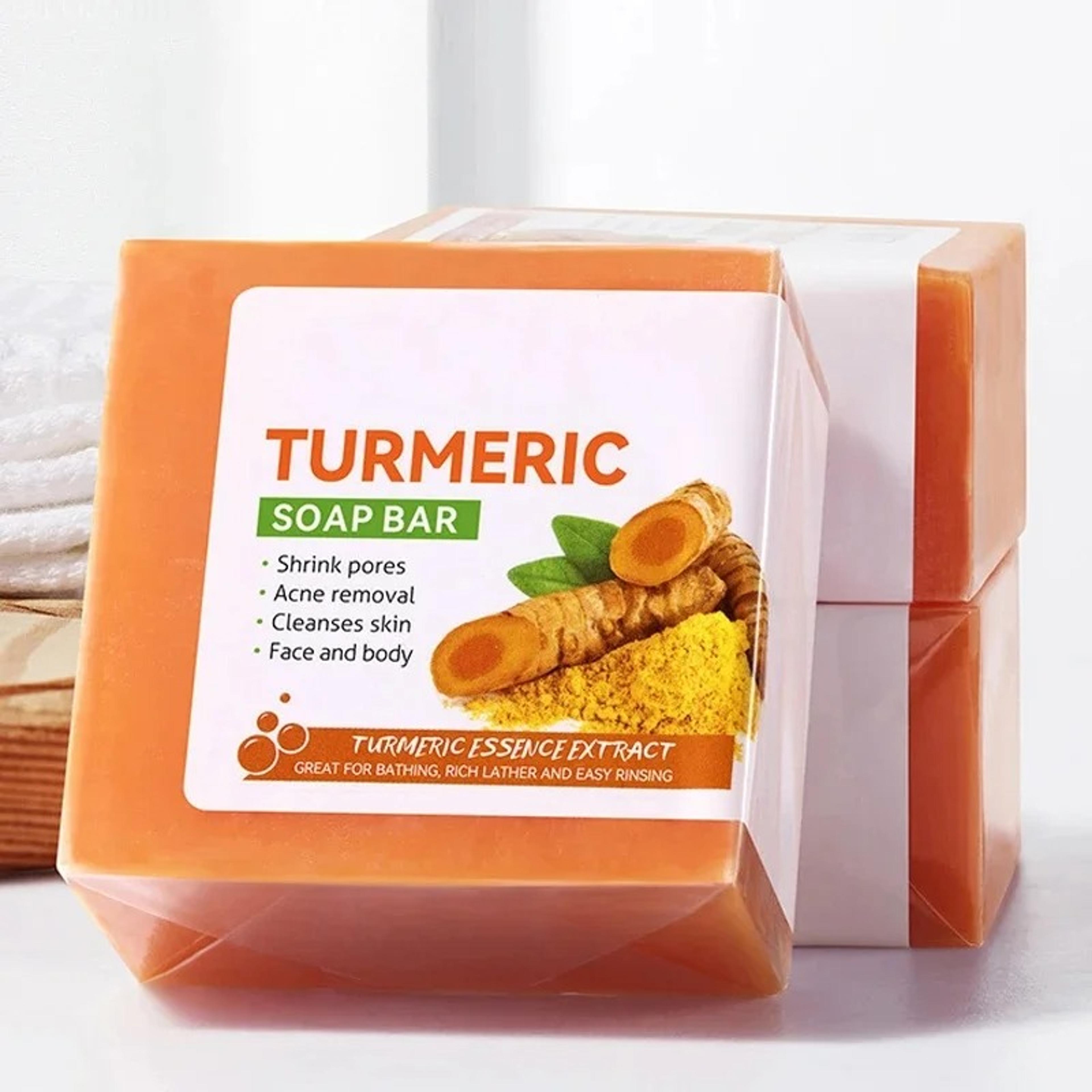 handmade turmeric soap for skin brightening body cleansing and gentle face care