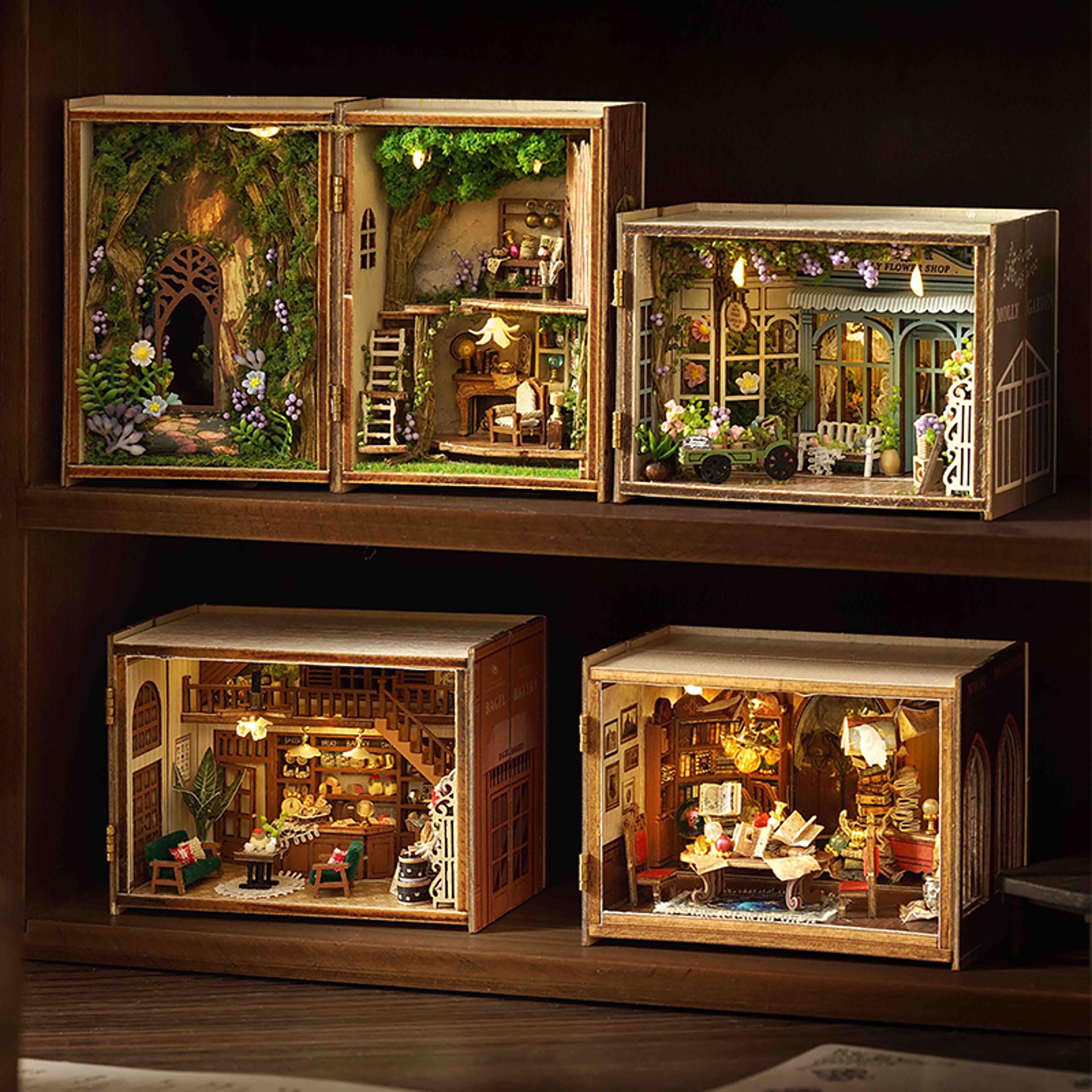 miniature doll house kit wooden puzzle model with furniture lighting diy craft gift