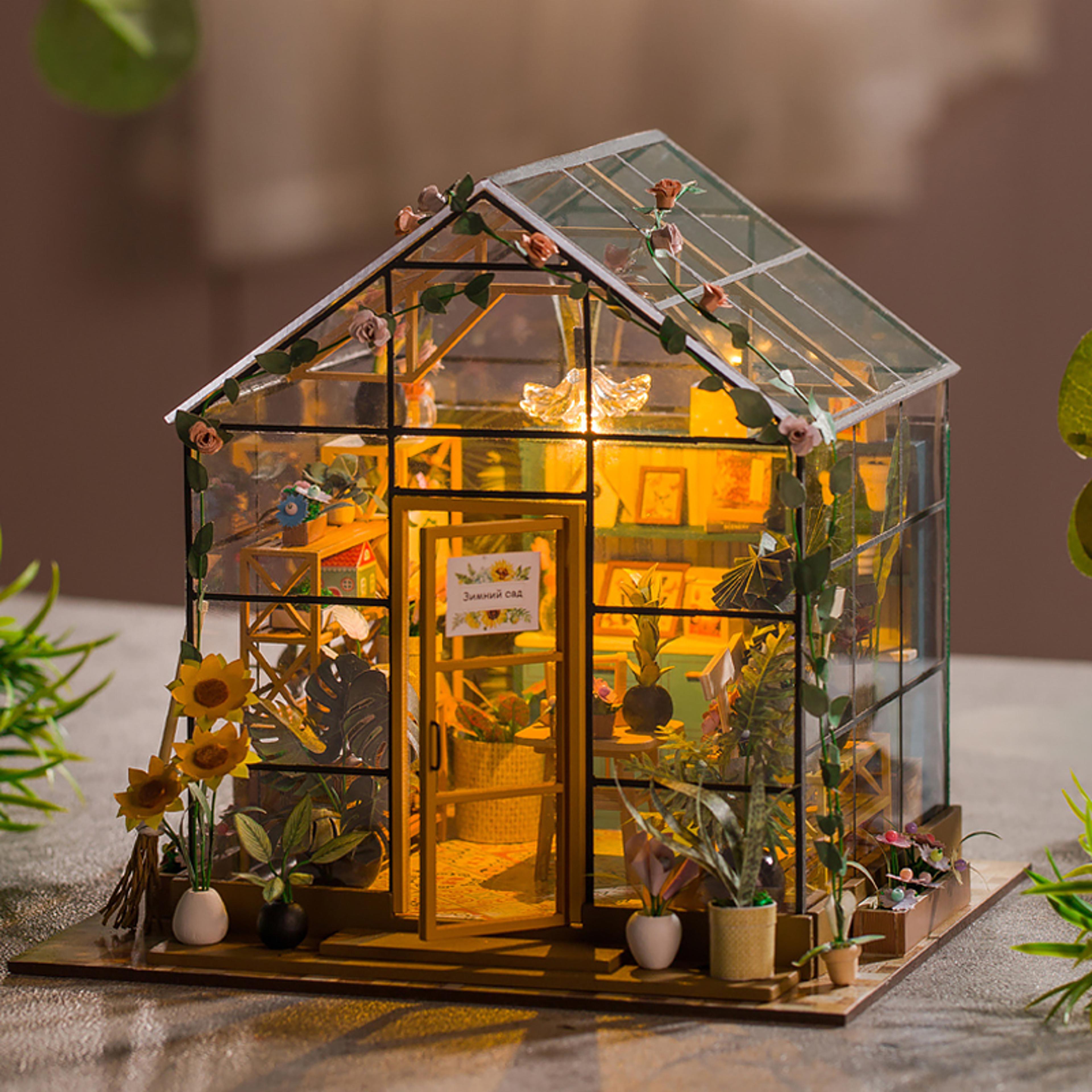 mini diy doll house kit flower house puzzle with furniture decor